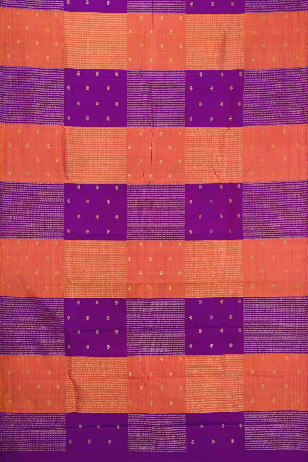 Orange and Puple Dual Tone Kanchipuram Silk Saree
