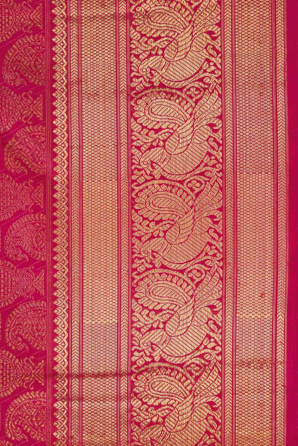 Pure Silk Pure Zari Dark Pink Dual Tone Kanchipuram Saree