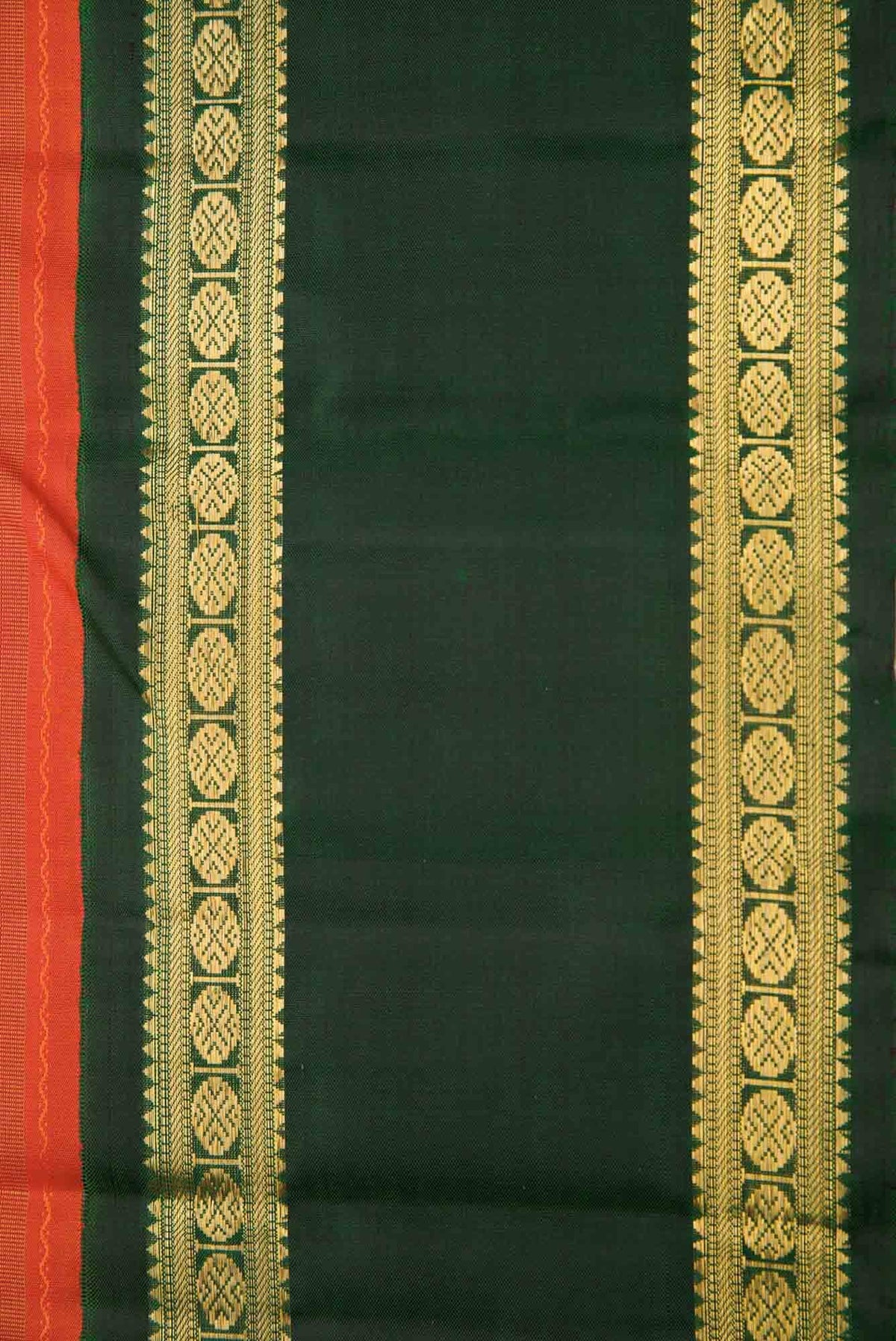 Pure Silk Pure Zari Orange Dual Tone Kanchipuram Saree