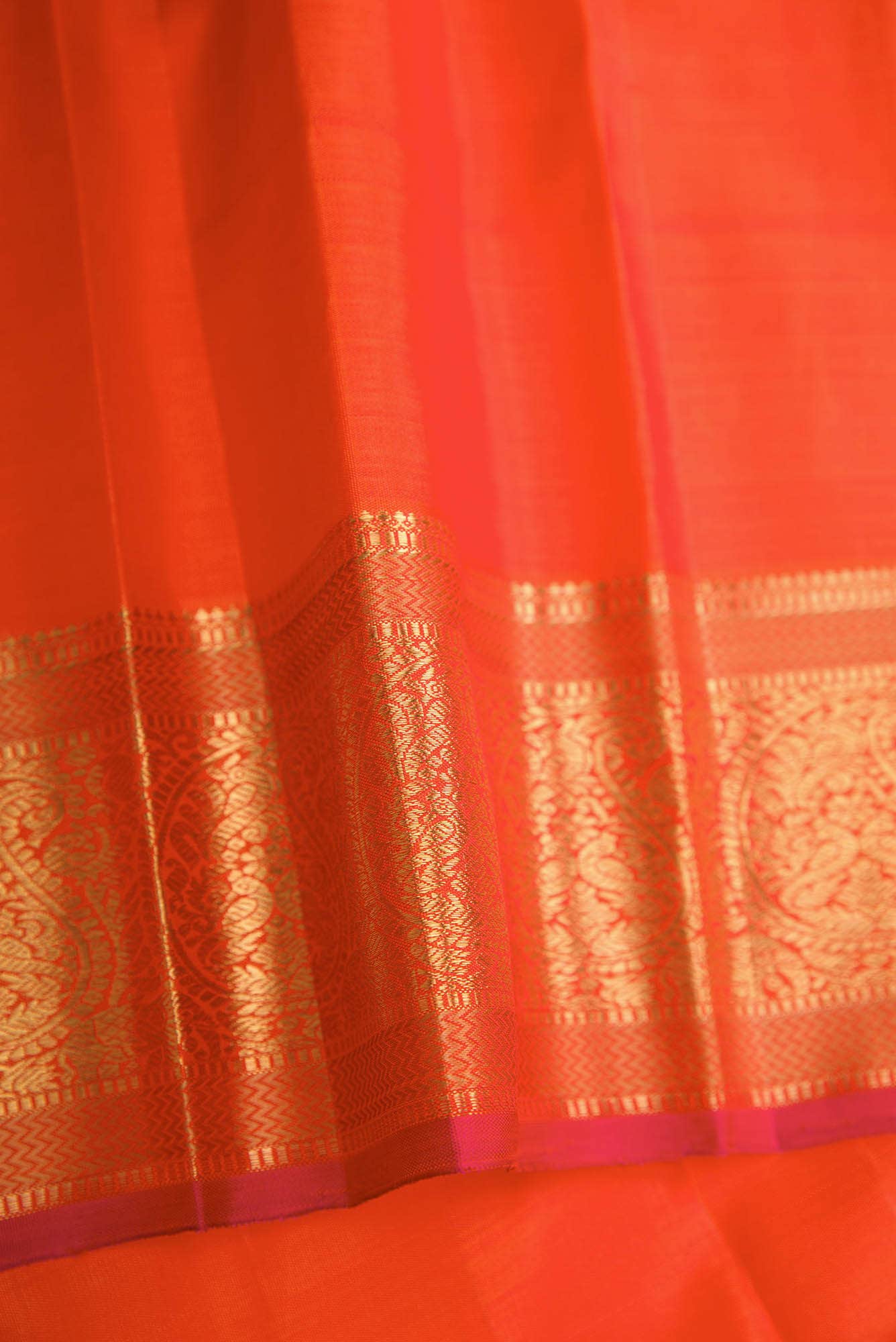 Pure Silk Pure Zari Pink Dual Tone Kanchipuram Saree