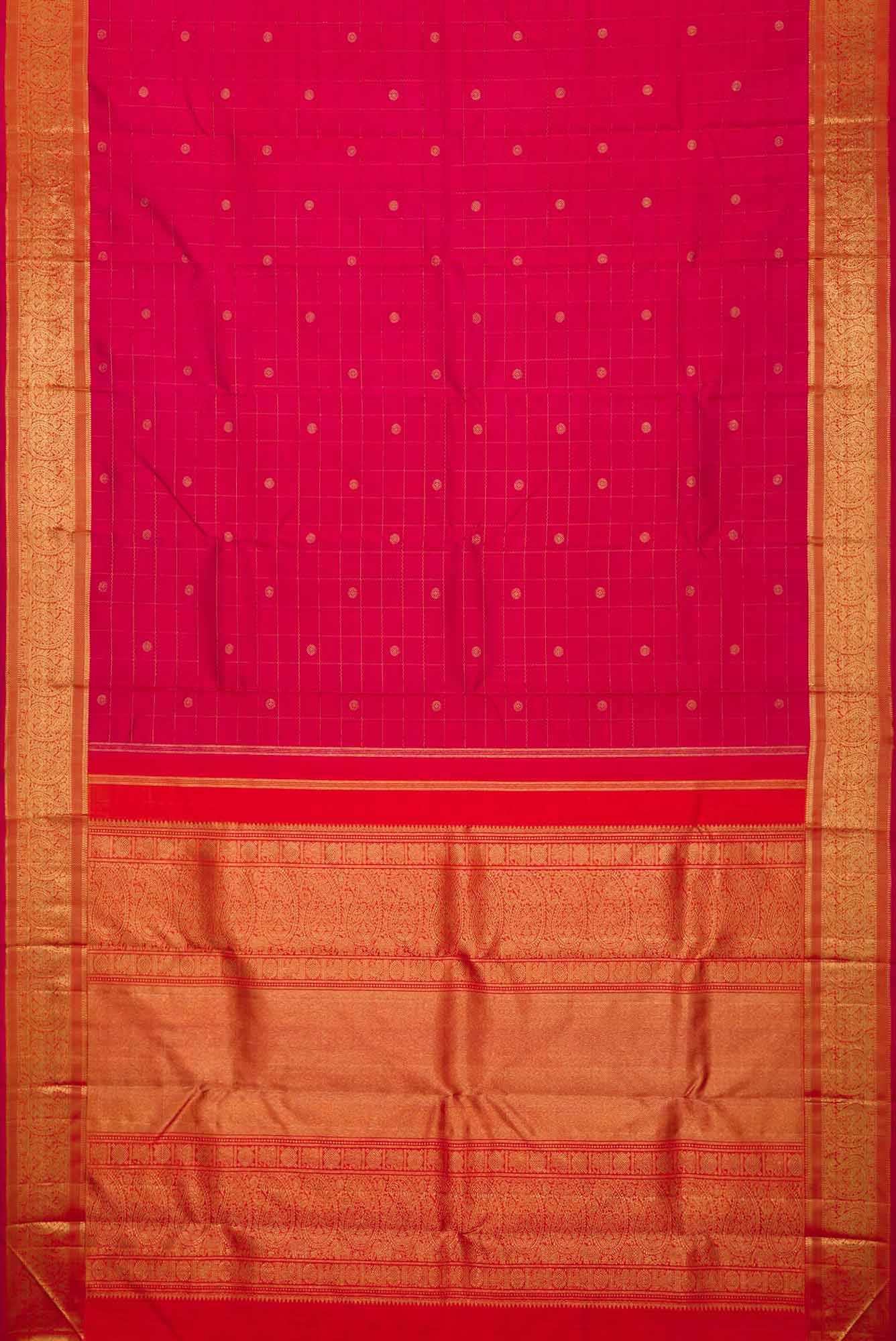 Pure Silk Pure Zari Pink Dual Tone Kanchipuram Saree