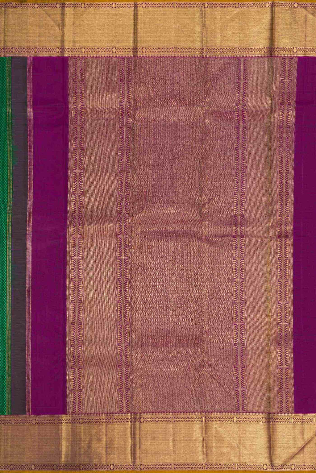 Pure Silk Pure Zari Green Dual Tone Kanchipuram Saree