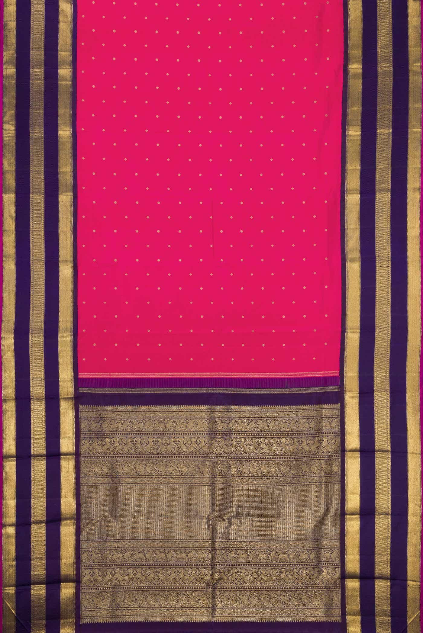 Pure Silk Pure Zari Pink Dual Tone Kanchipuram Saree