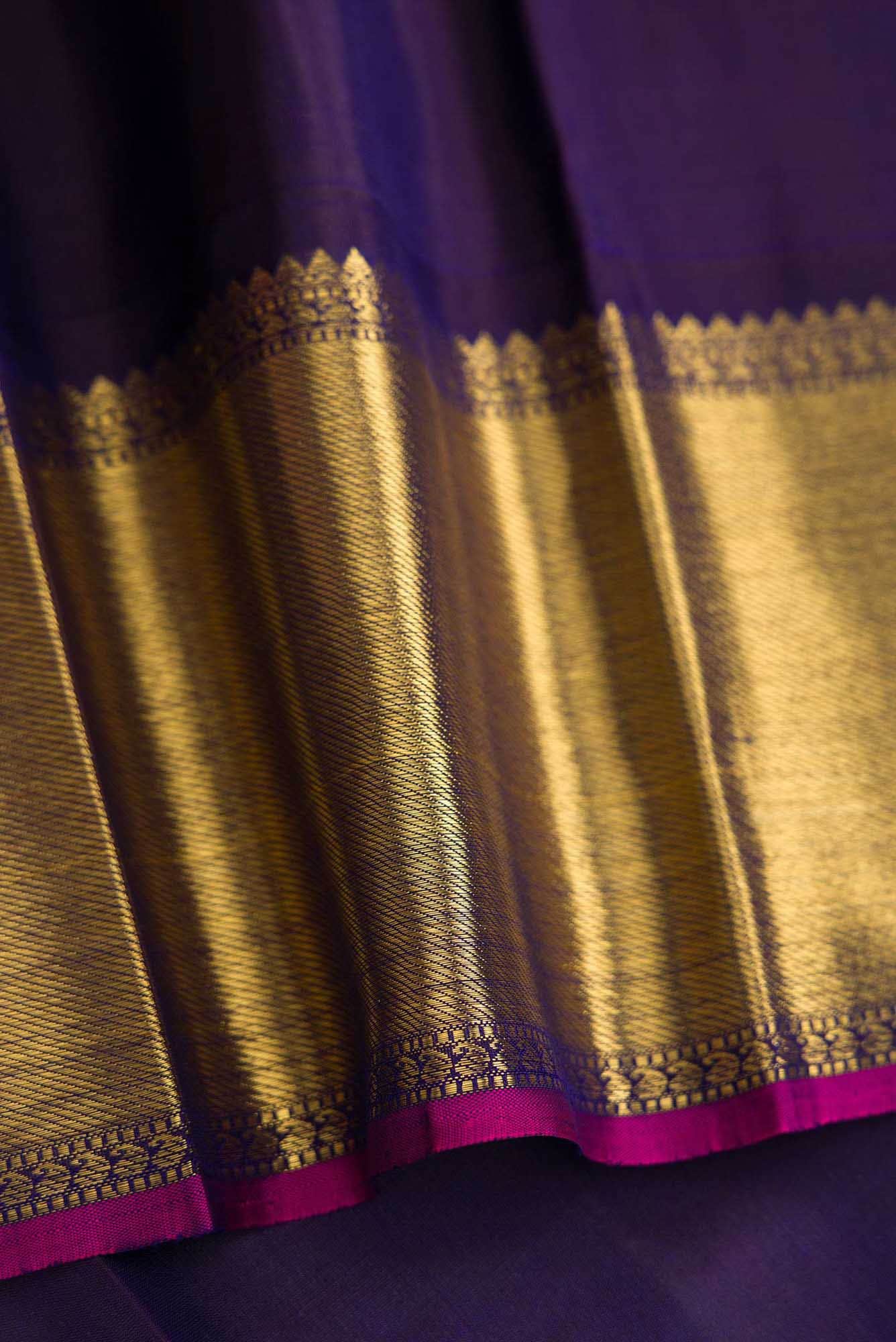 Pure Silk Pure Zari Yellow Dual Tone Kanchipuram Saree