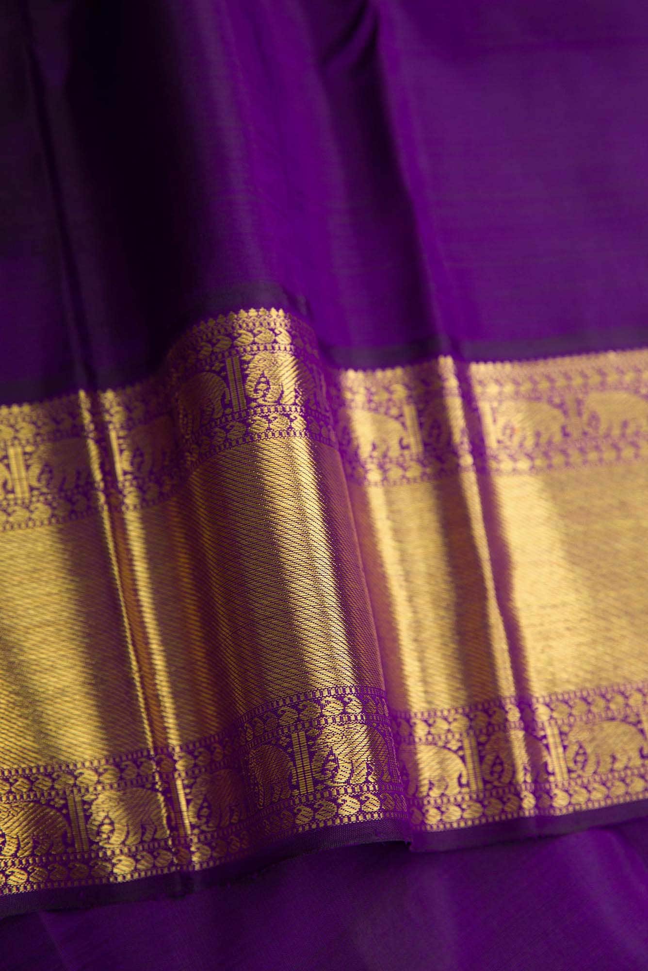 Pure Silk Pure Zari Orange and Pink Dual Tone Kanchipuram Saree