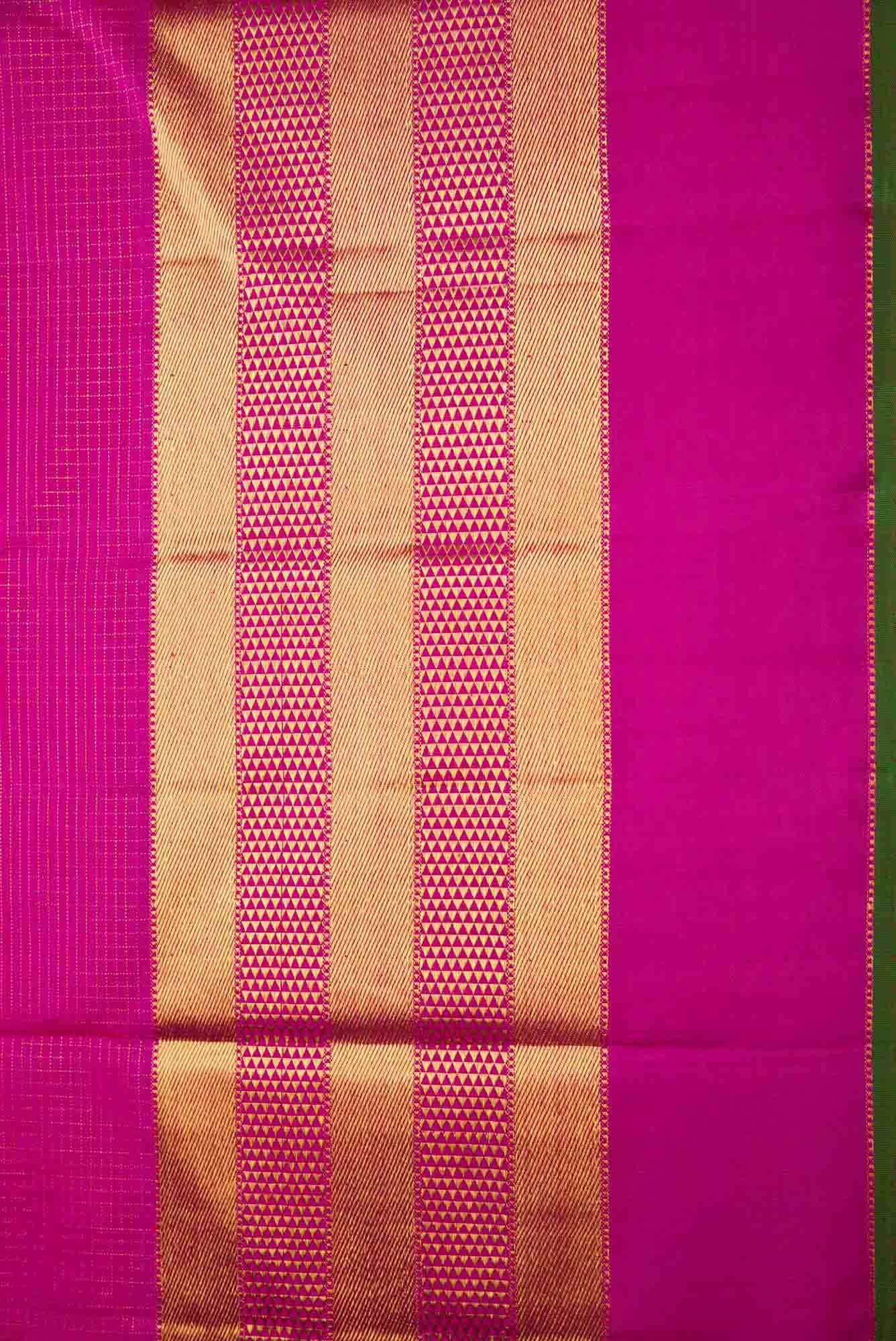 Pure Silk Pure Zari Dark Pink Dual Tone Kanchipuram Saree