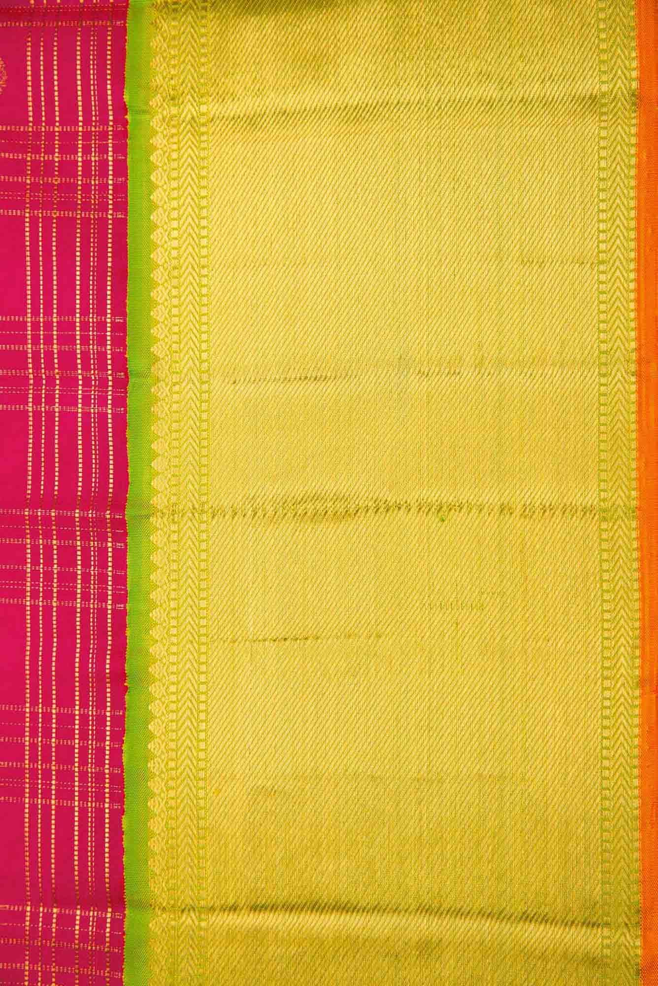 Pure Silk Pure Zari Pink Dual Tone Kanchipuram Saree