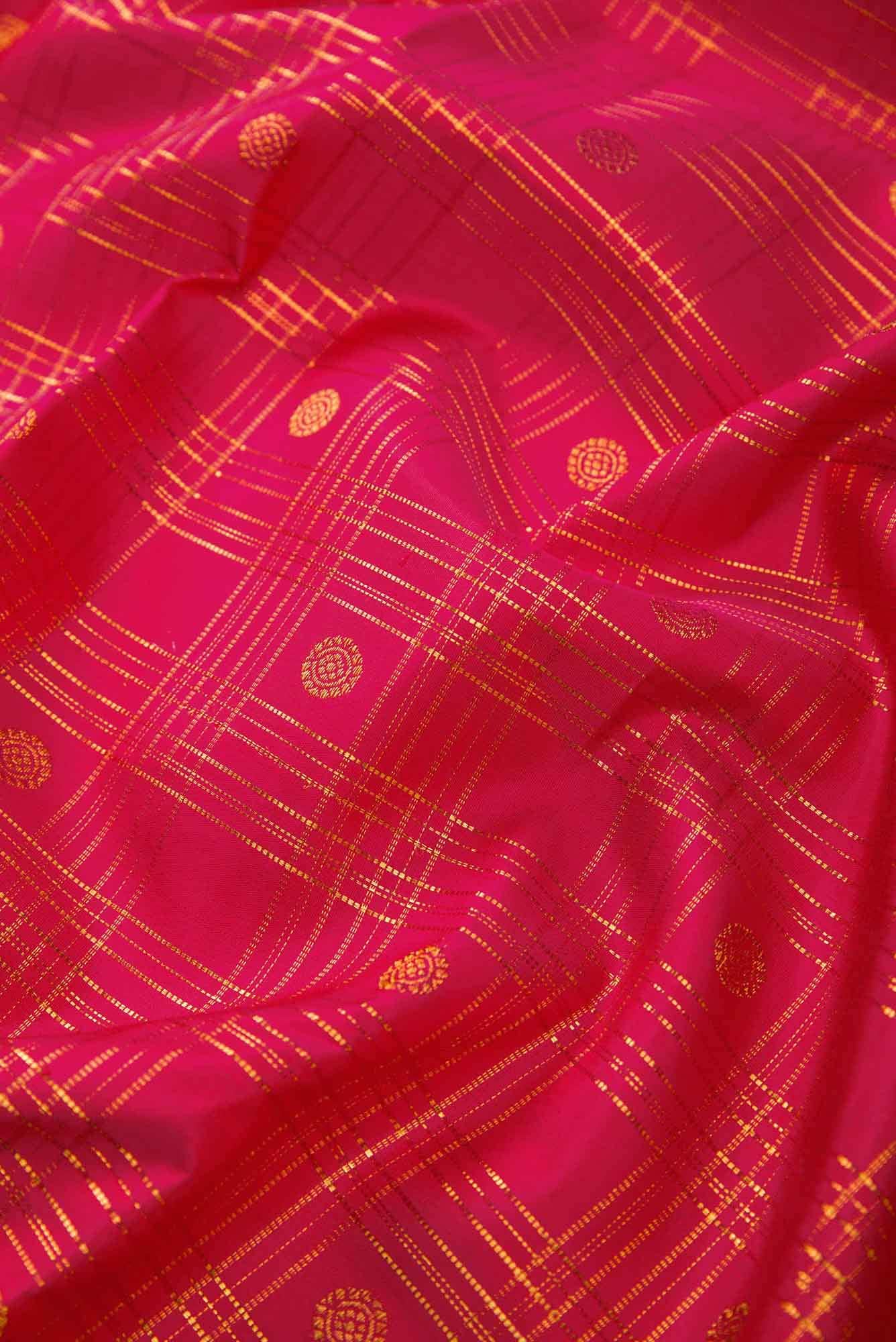 Pure Silk Pure Zari Pink Dual Tone Kanchipuram Saree