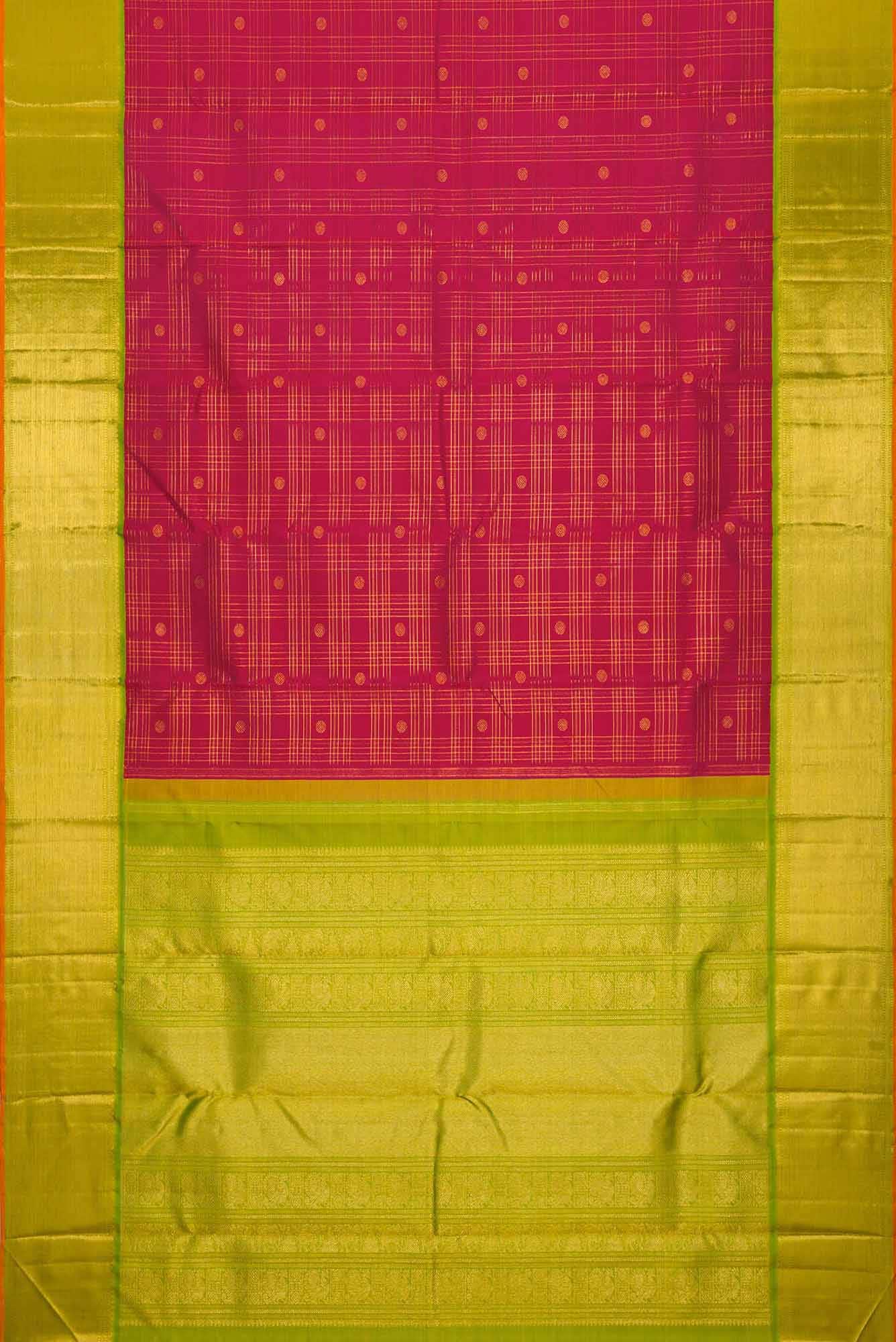 Pure Silk Pure Zari Pink Dual Tone Kanchipuram Saree