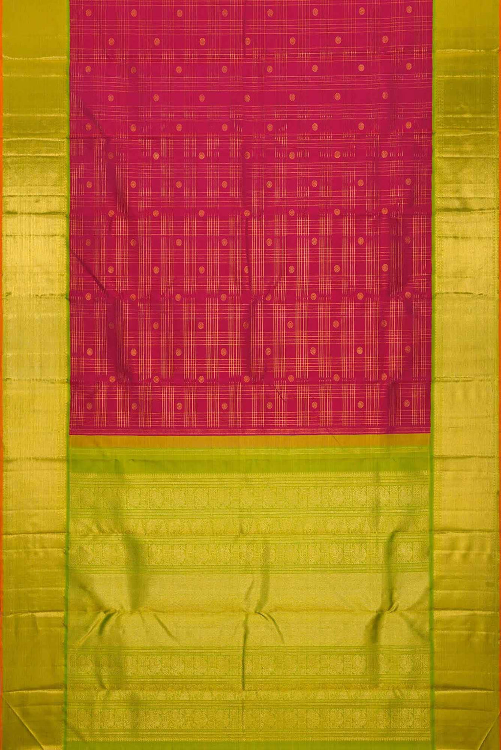 Pure Silk Pure Zari Pink Dual Tone Kanchipuram Saree