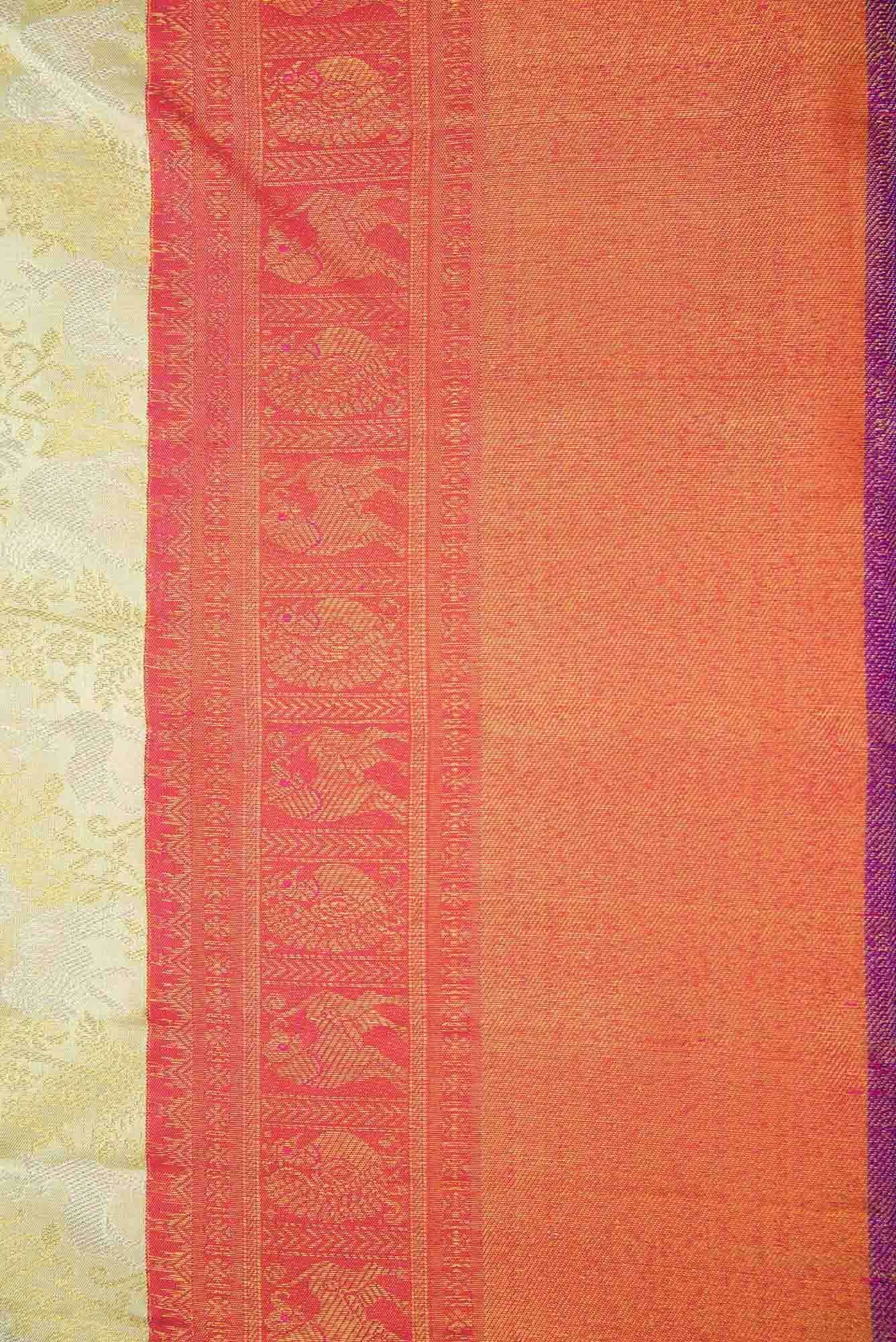 Pure Silk Pure Zari Pista Green Dual Tone Kanchipuram Saree