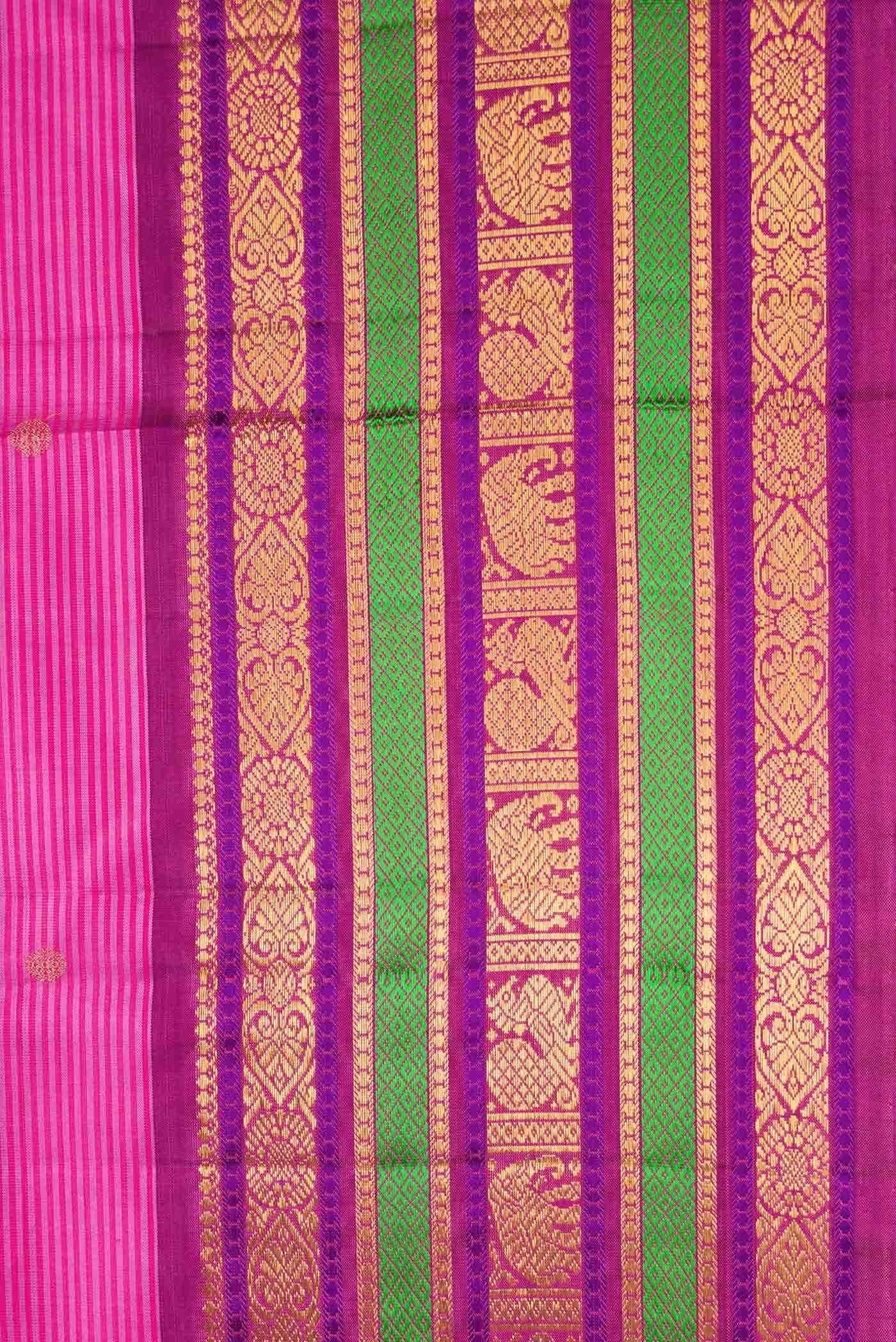 Pure Silk Pure Zari Pink Kanchipuram Saree