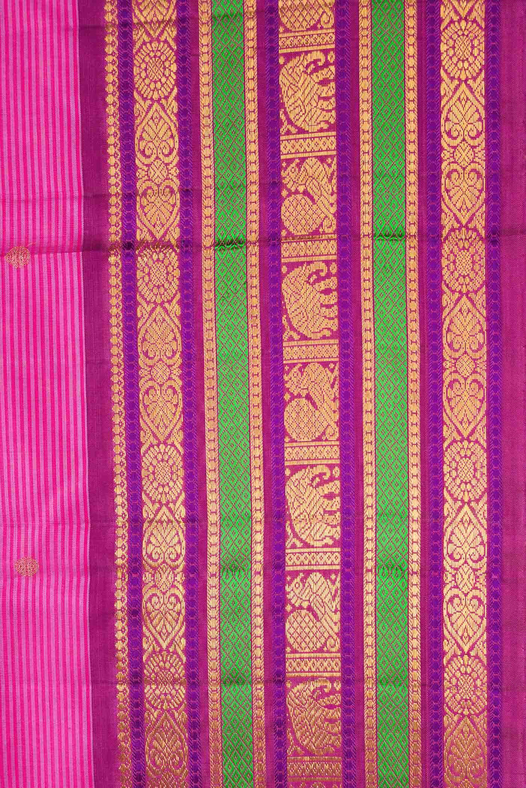 Pure Silk Pure Zari Pink Kanchipuram Saree