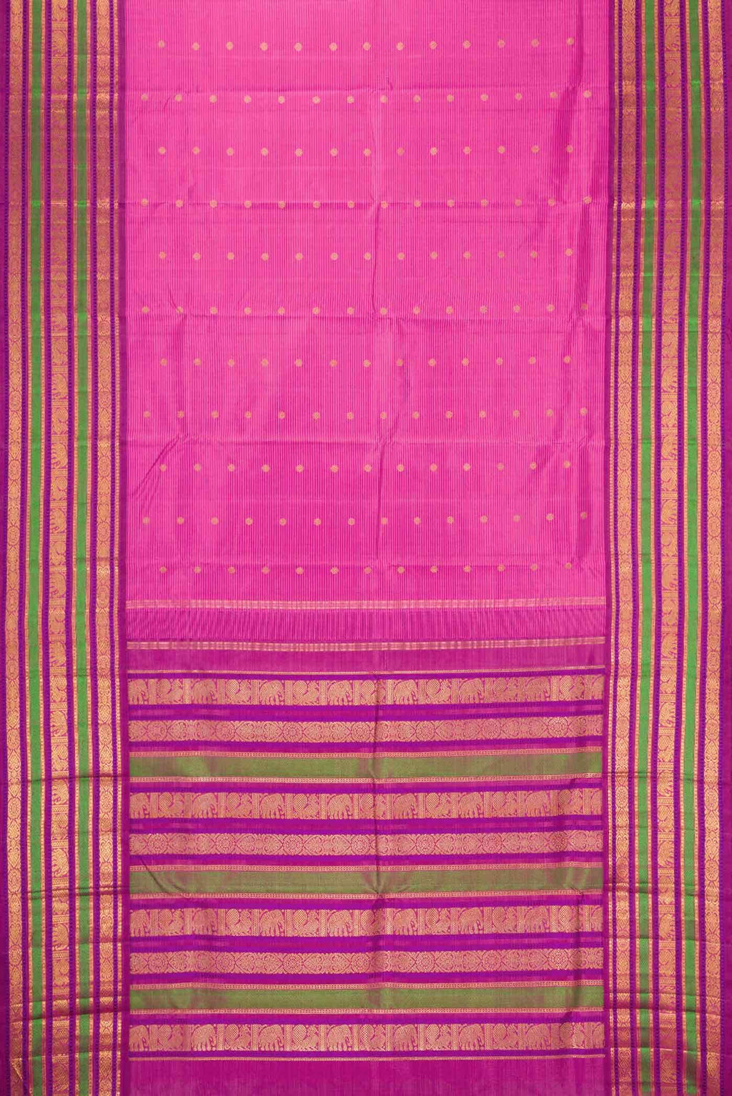 Pure Silk Pure Zari Pink Kanchipuram Saree