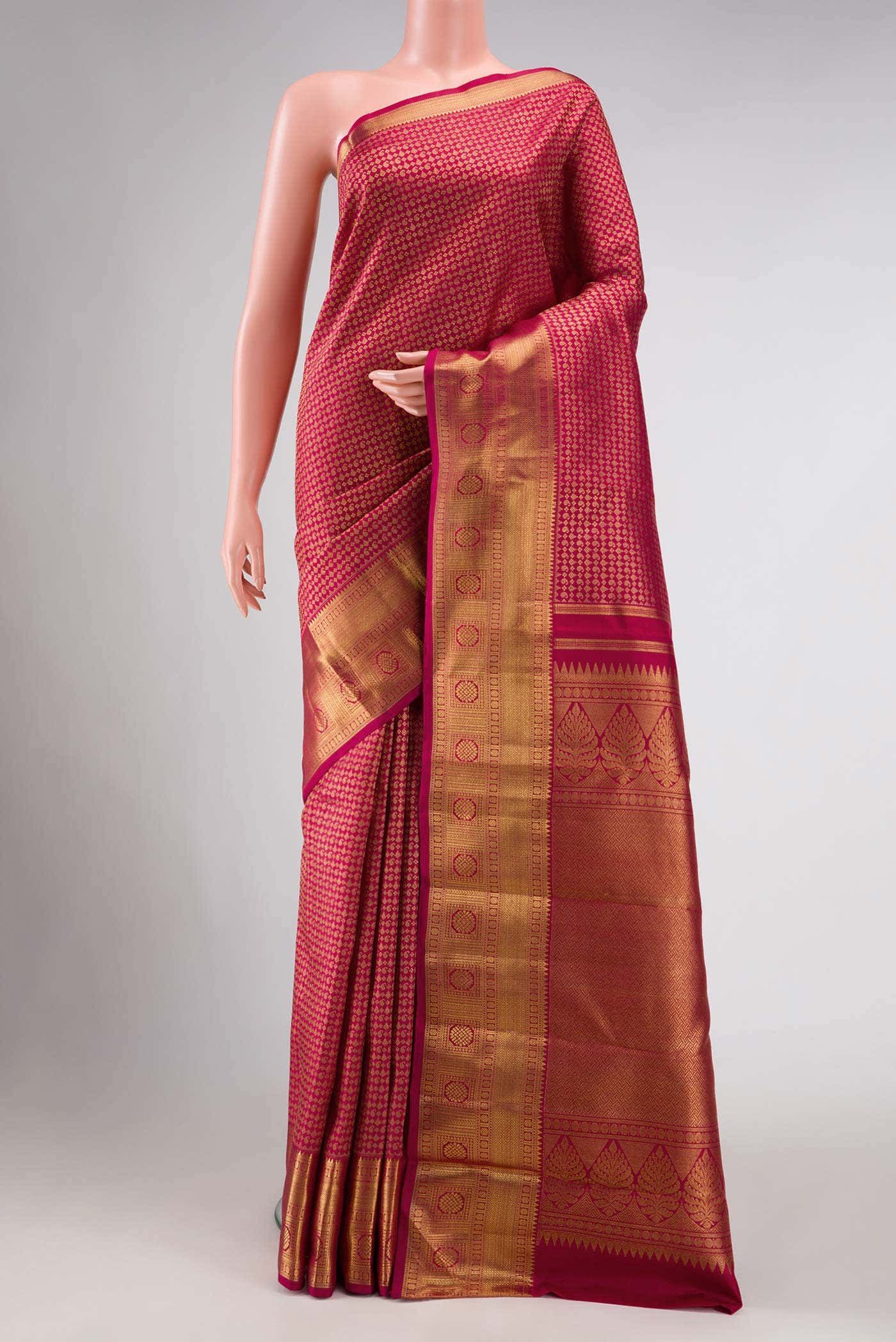 Pure Silk Pure Zari Maroon Kanchipuram Saree