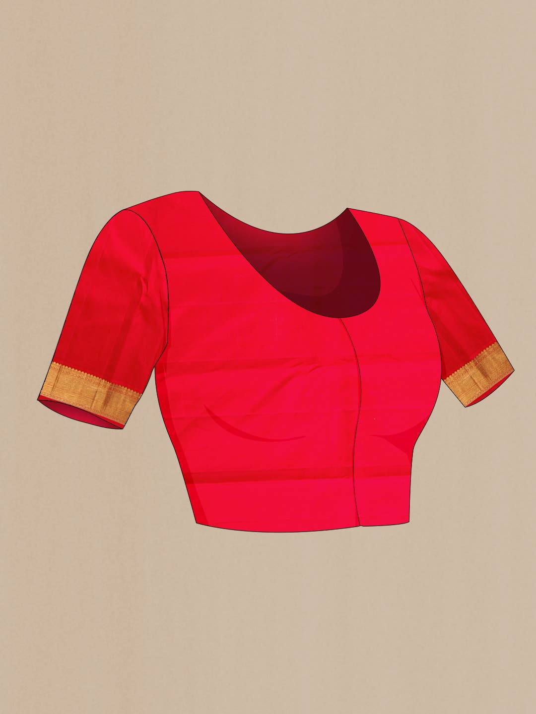 Pure Silk Pure Zari Red Dual Tone Kanchipuram Saree