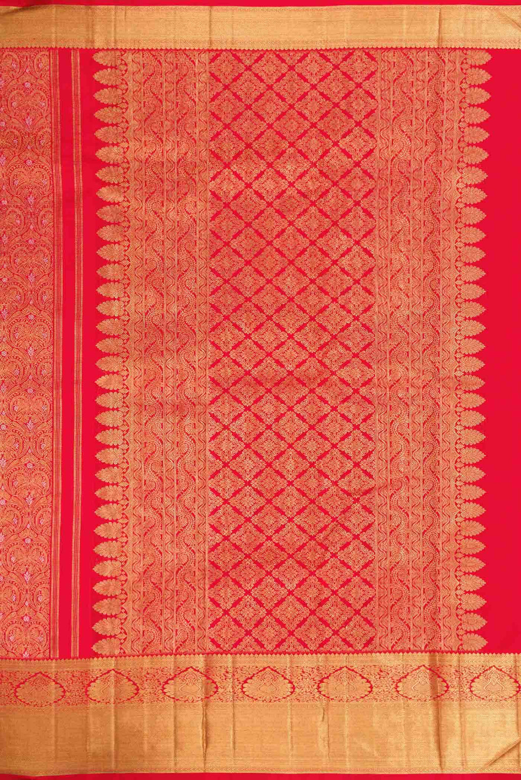 Pure Silk Pure Zari Red Dual Tone Kanchipuram Saree