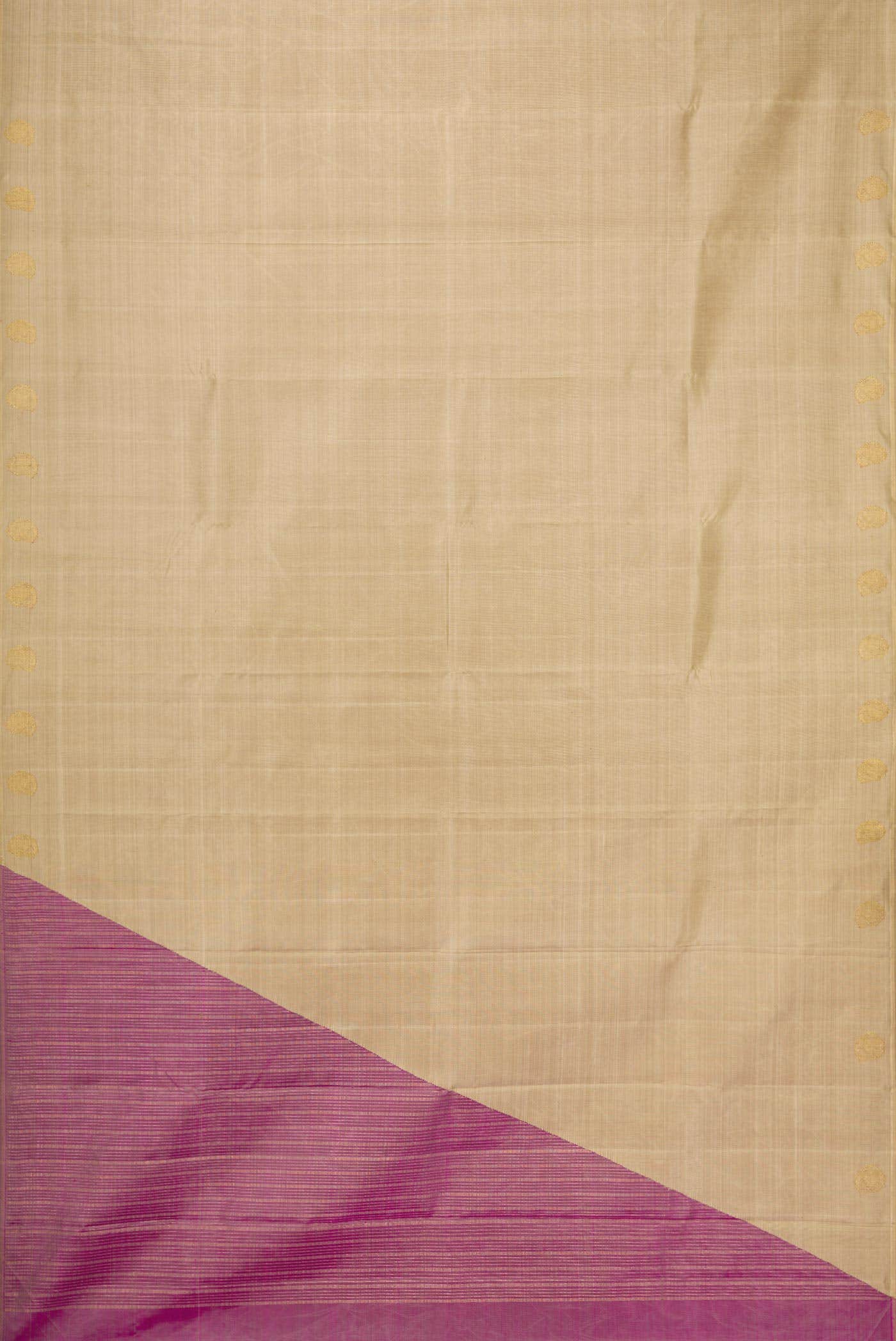Beige Dual Tone Kanchipuram Silk Saree