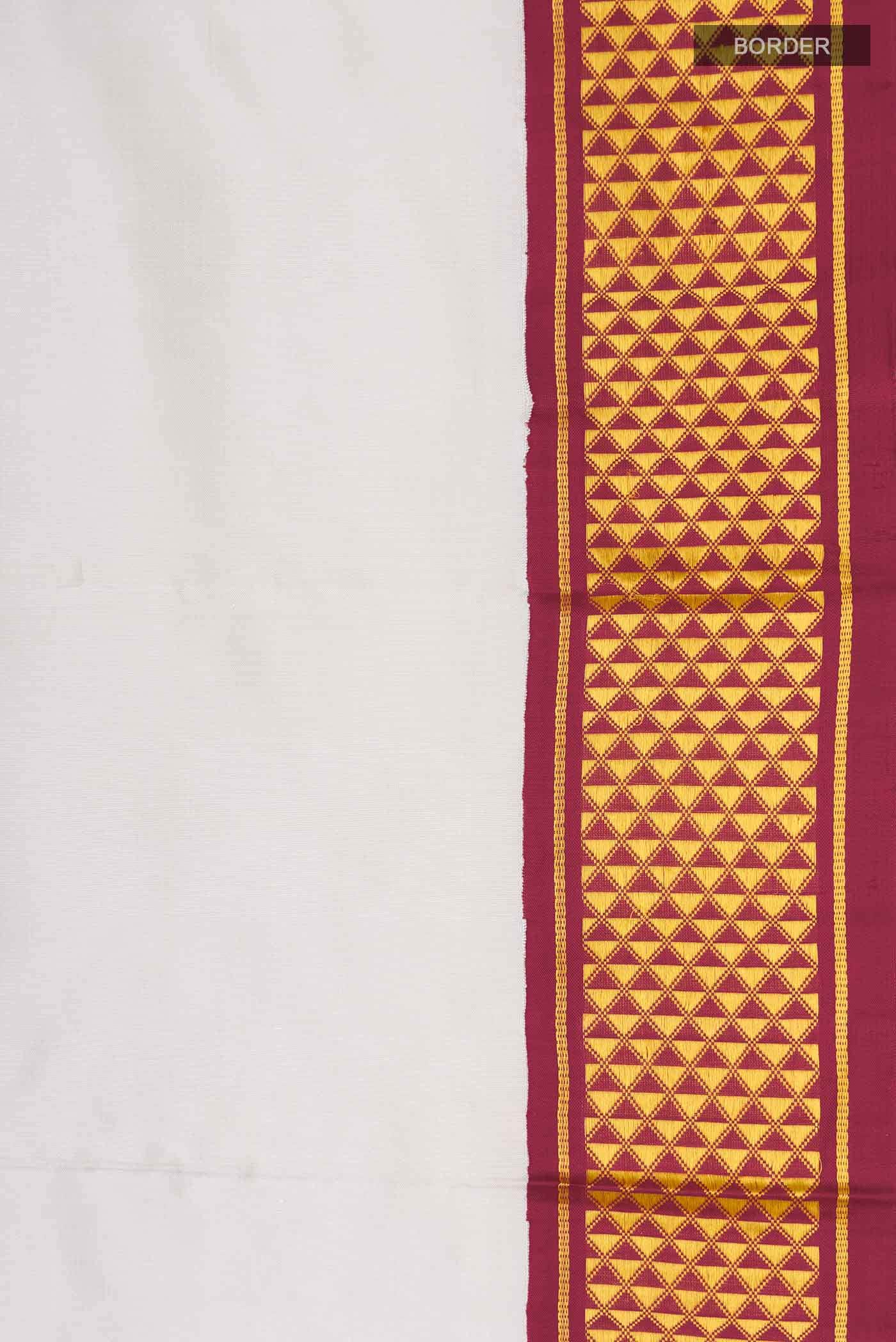 White Kanchipuram Silk Saree