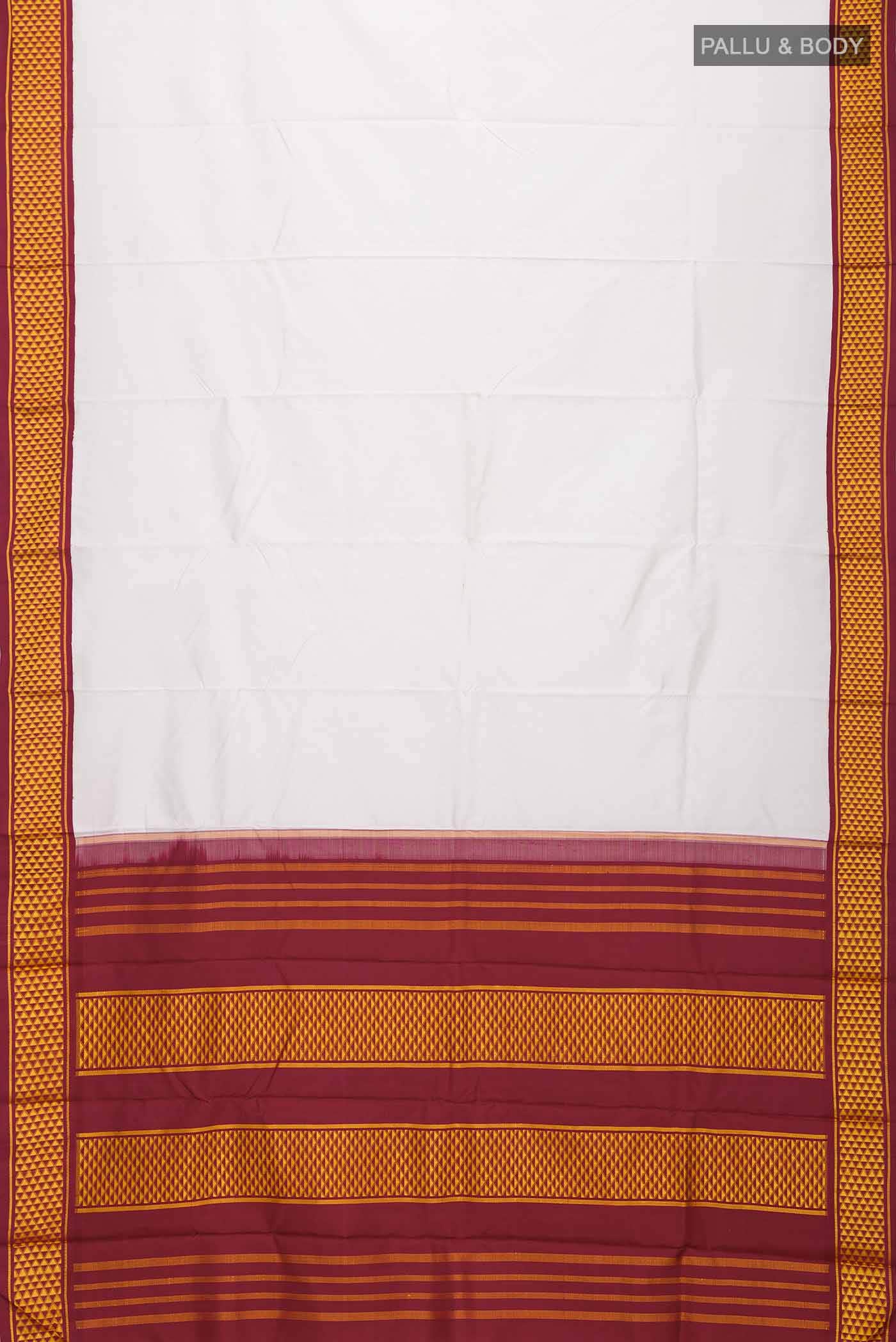 White Kanchipuram Silk Saree