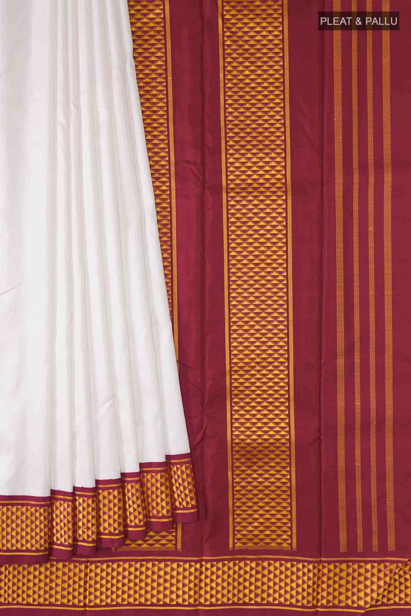 White Kanchipuram Silk Saree