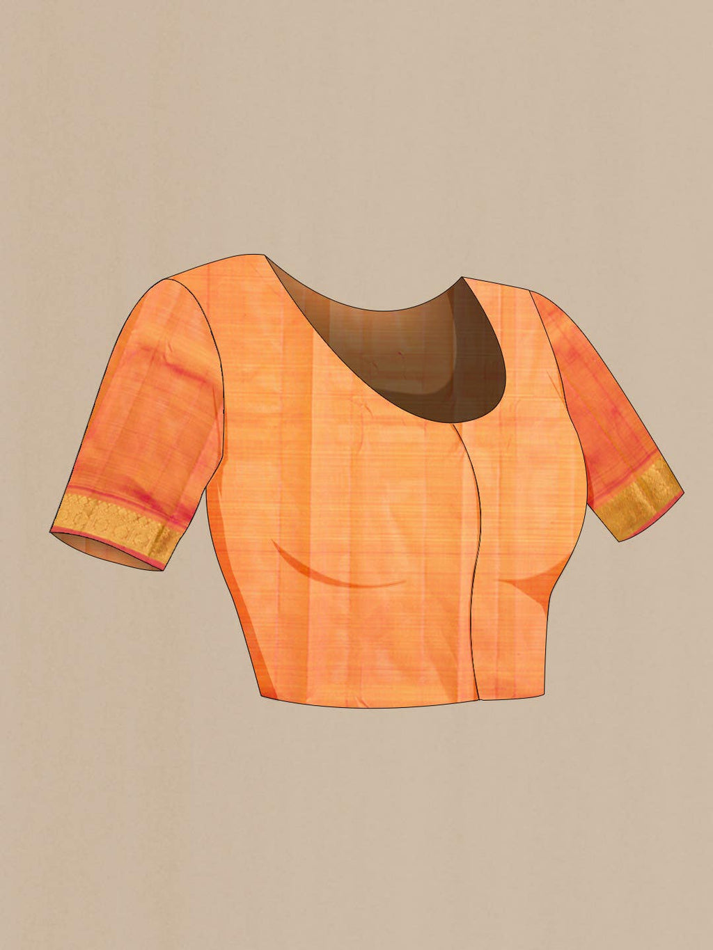 Orange Kanchipuram Silk Saree