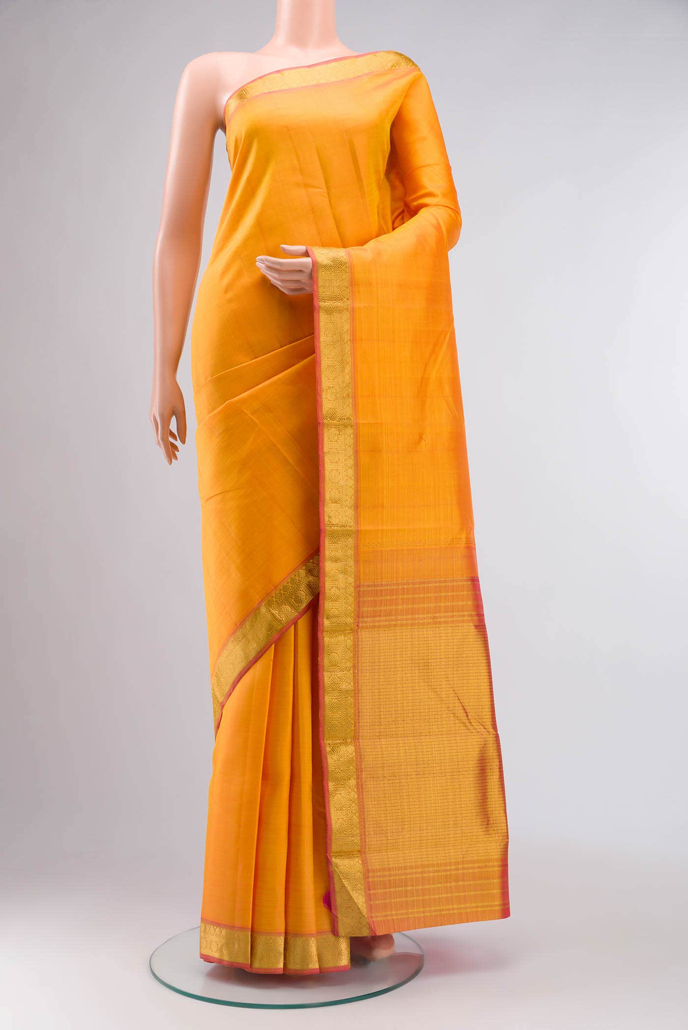 Orange Kanchipuram Silk Saree