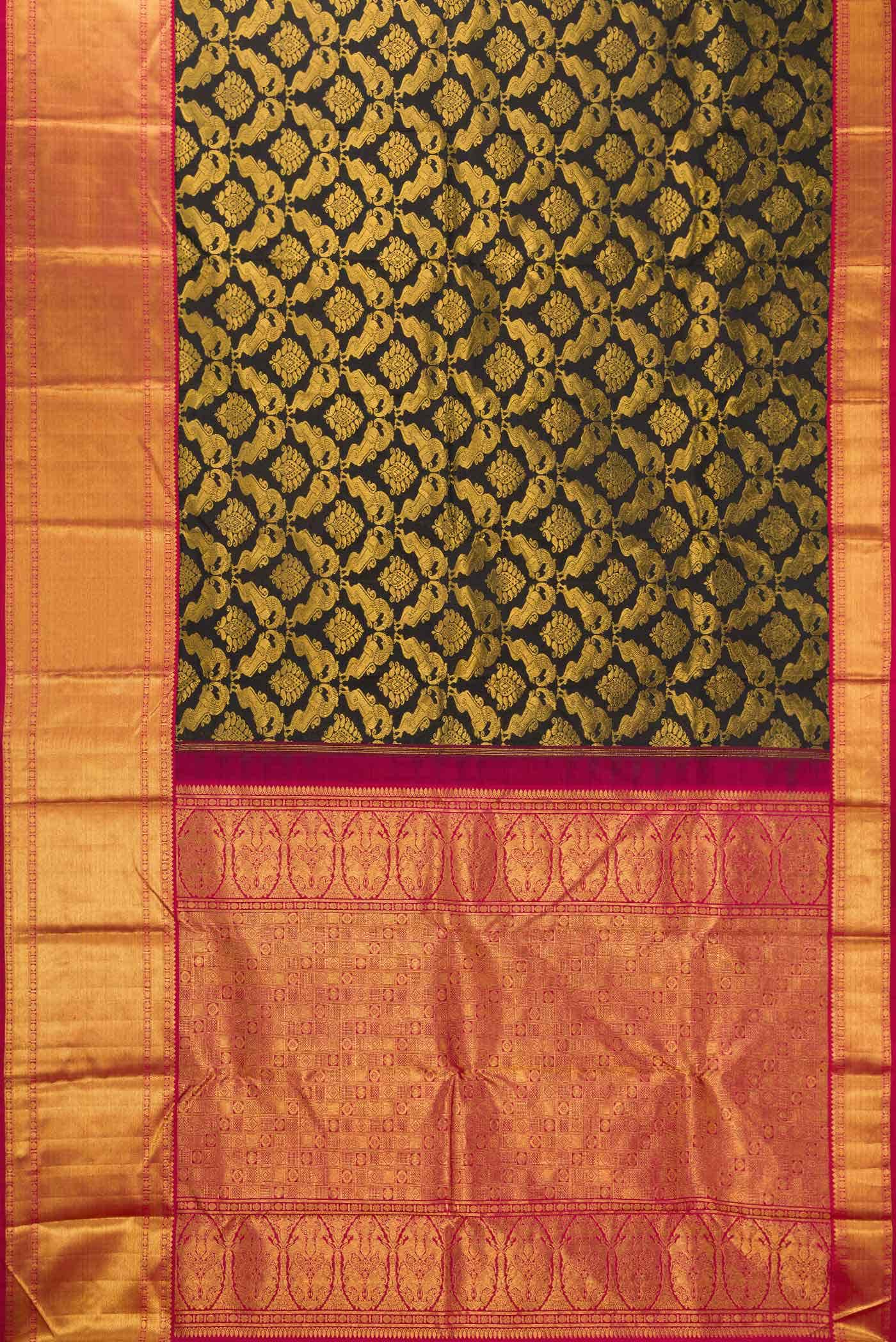 Coffee Brown Dual Tone Kanchipuram Silk Saree