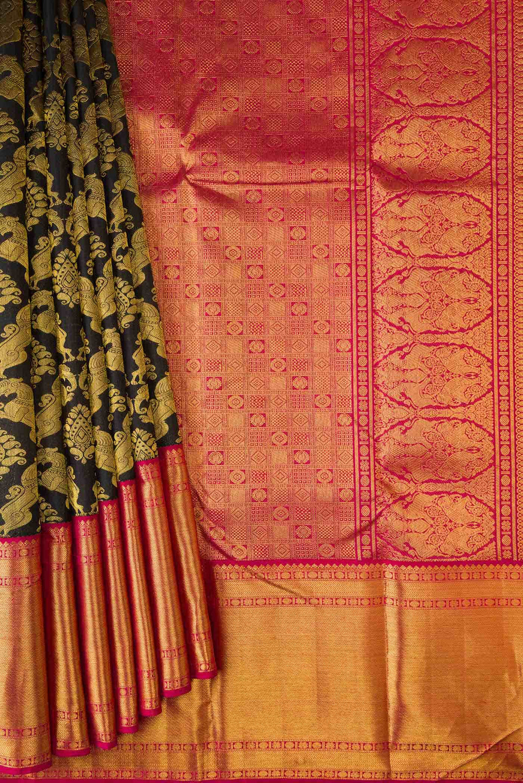 Coffee Brown Dual Tone Kanchipuram Silk Saree