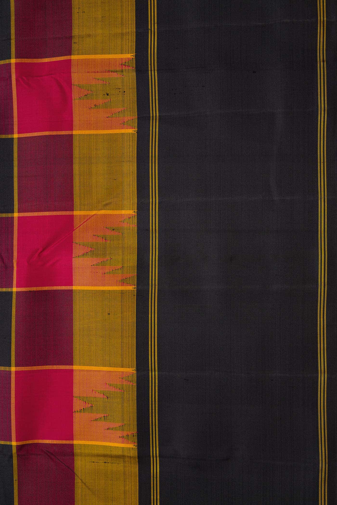 Dark Pink and Black Dual Tone Kanchipuram Silk Saree