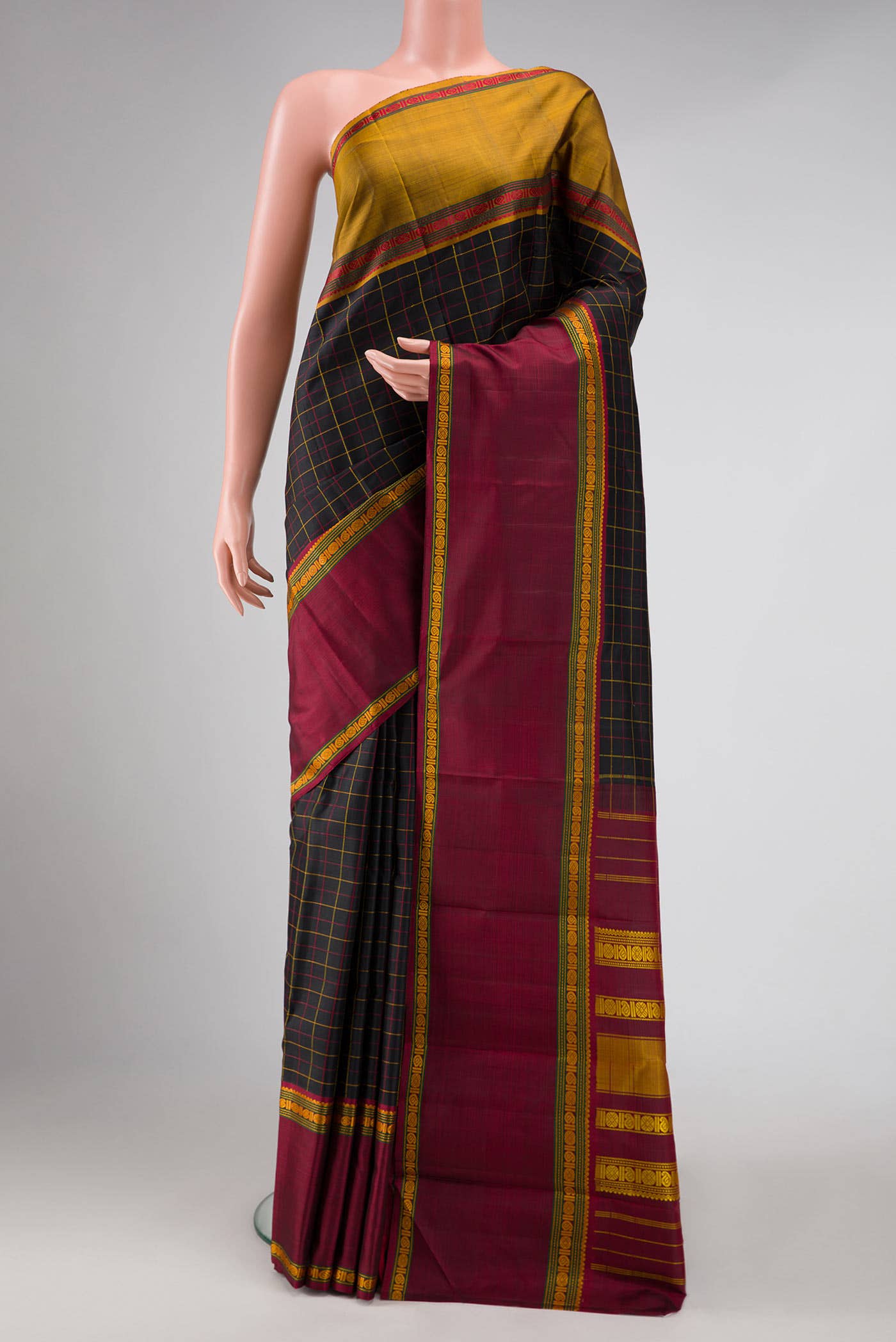 Black Kanchipuram Silk Saree