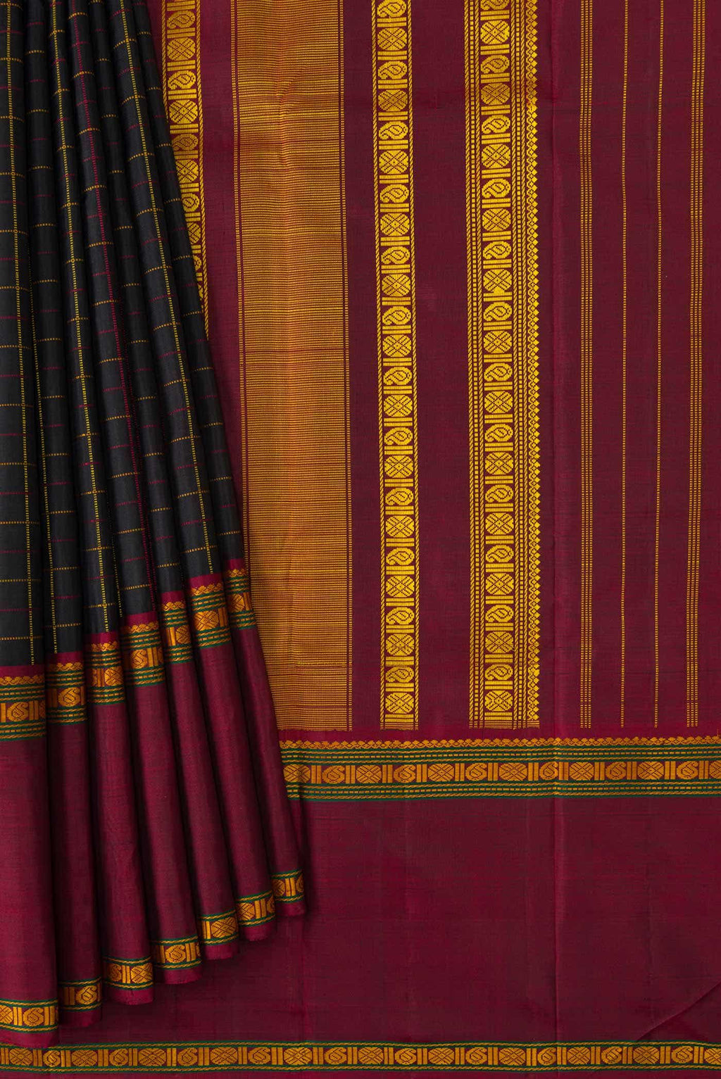 Black Kanchipuram Silk Saree