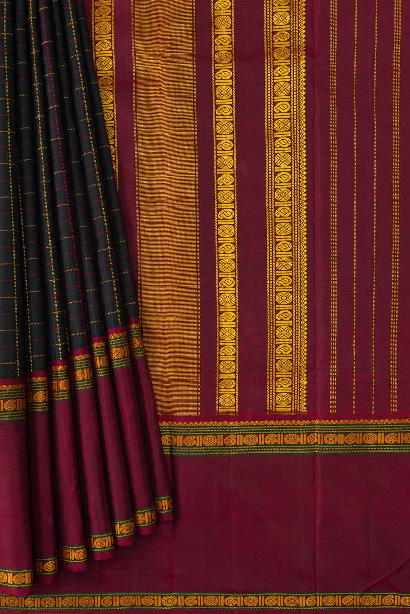 Black Kanchipuram Silk Saree