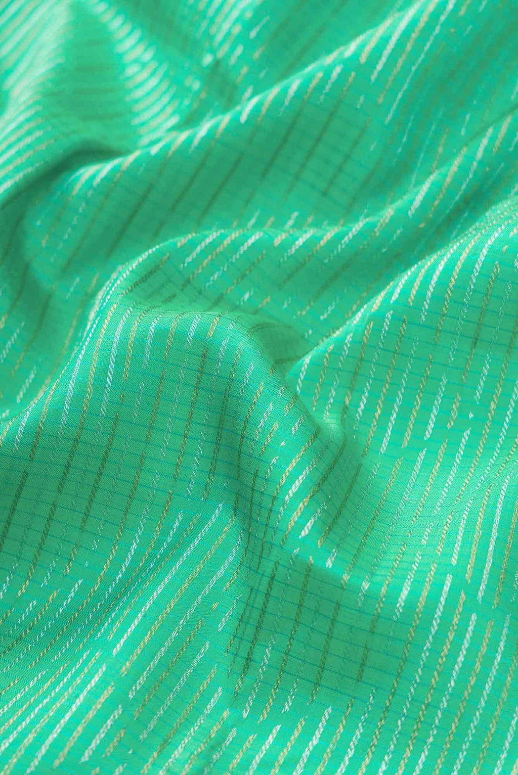 Pure Silk Pure Zari Sea Green Dual Tone Kanchipuram Saree