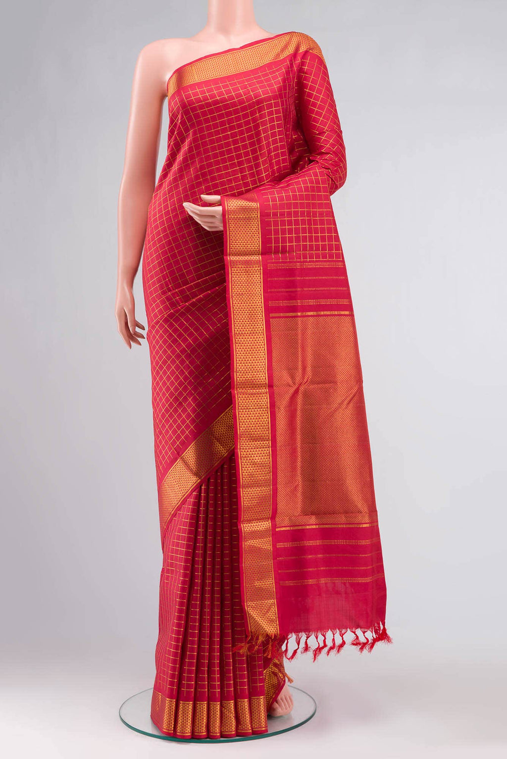 Red Kanchipuram Silk Nine Yards Saree