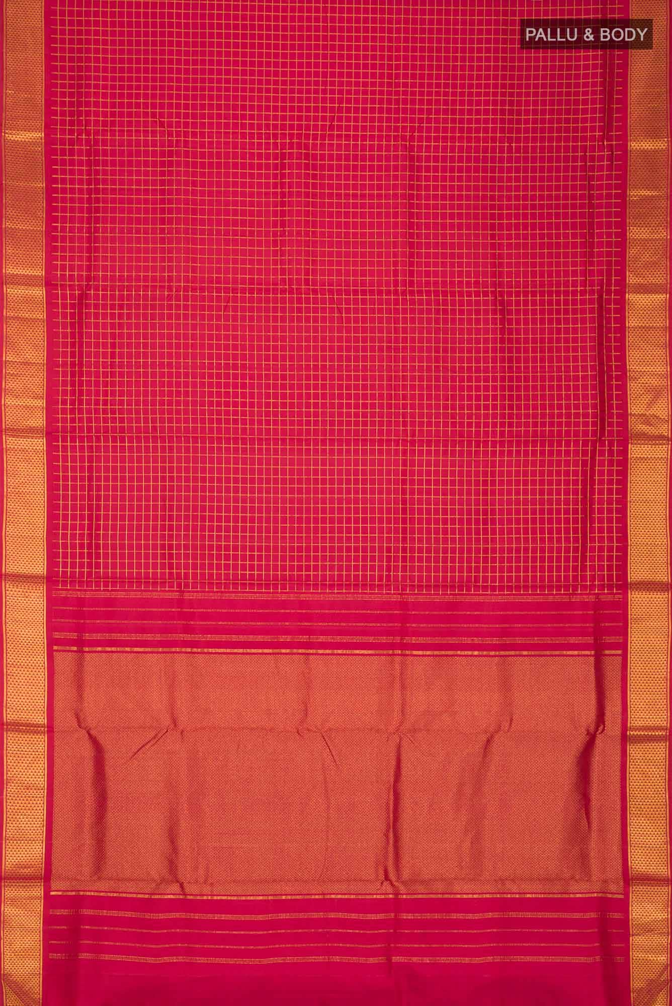 Red Kanchipuram Silk Nine Yards Saree