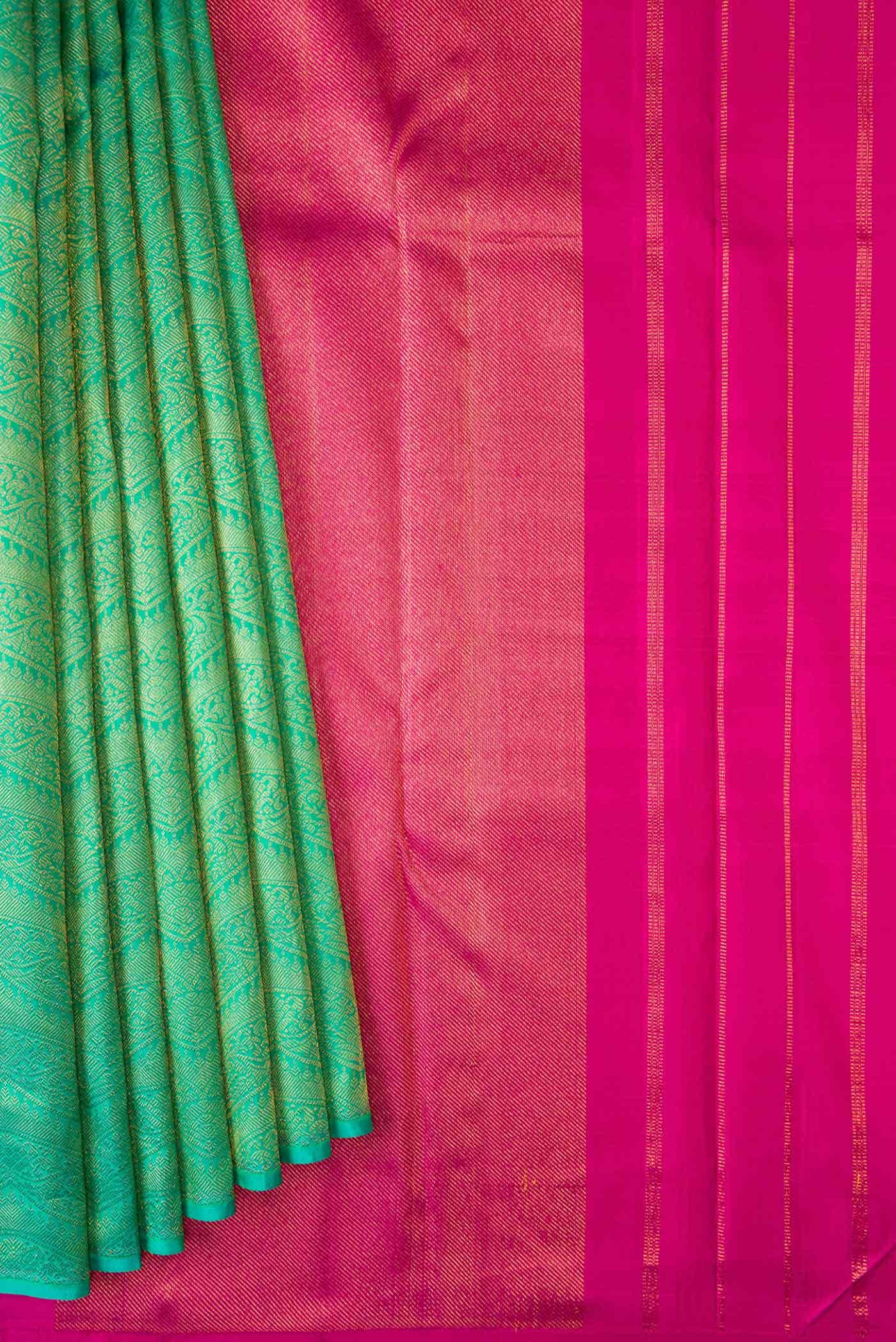 Sea Green Dual Tone Kanchipuram Silk Saree