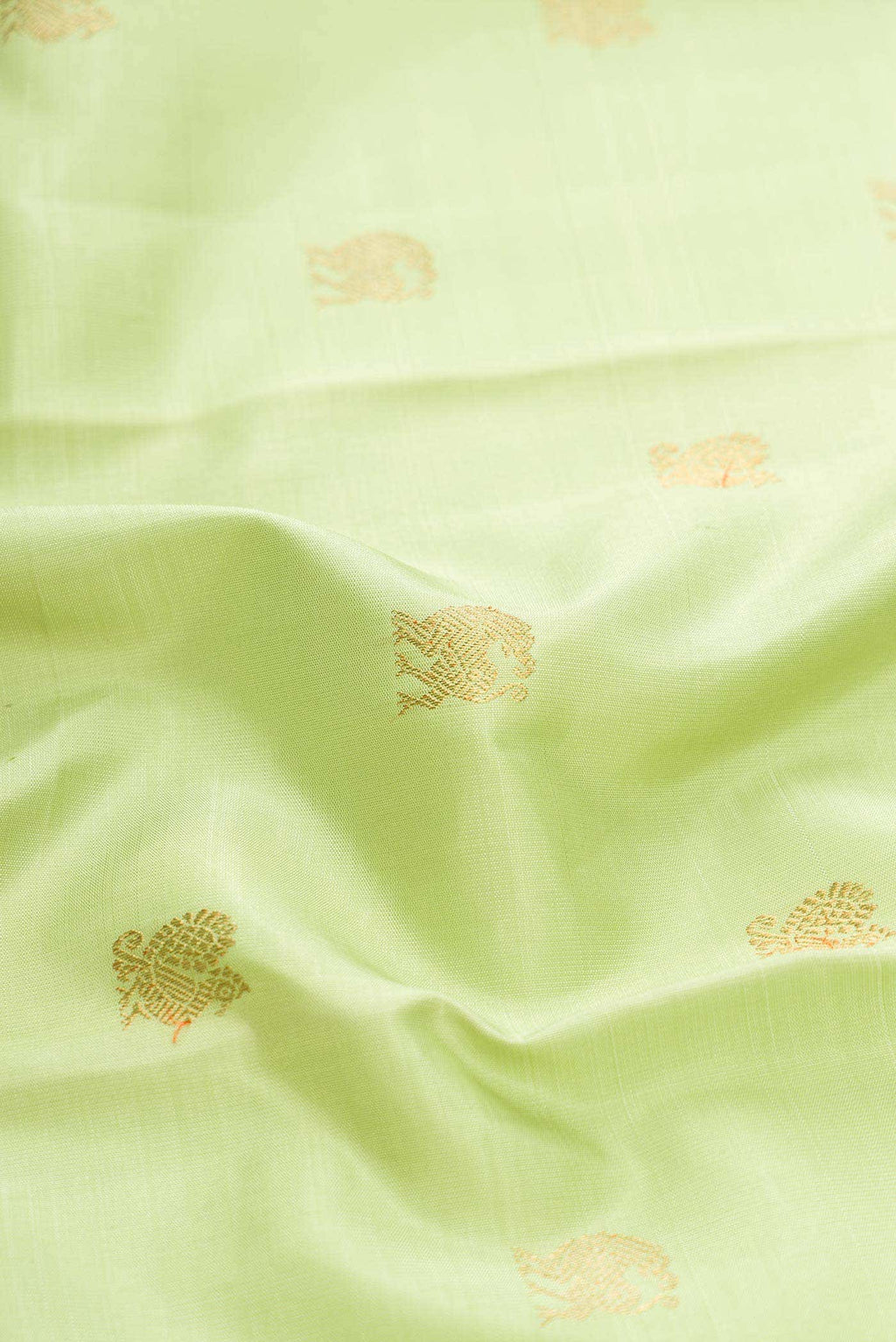 Pure Silk Pure Zari Pista Green Dual Tone Kanchipuram Saree