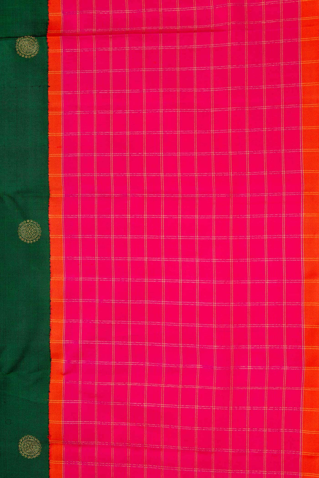 Pure Silk Pure Zari Green Dual Tone Kanchipuram Saree