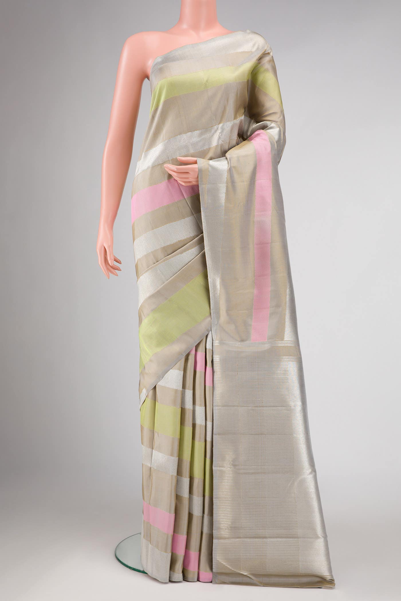 Pure Silk Pure Zari Multi Kanchipuram Saree