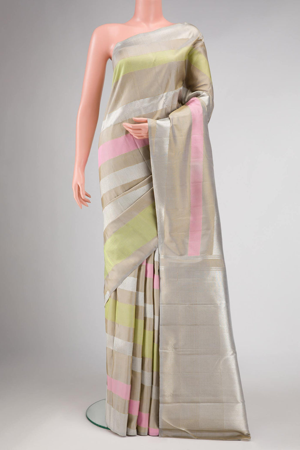 Pure Silk Pure Zari Multi Kanchipuram Saree
