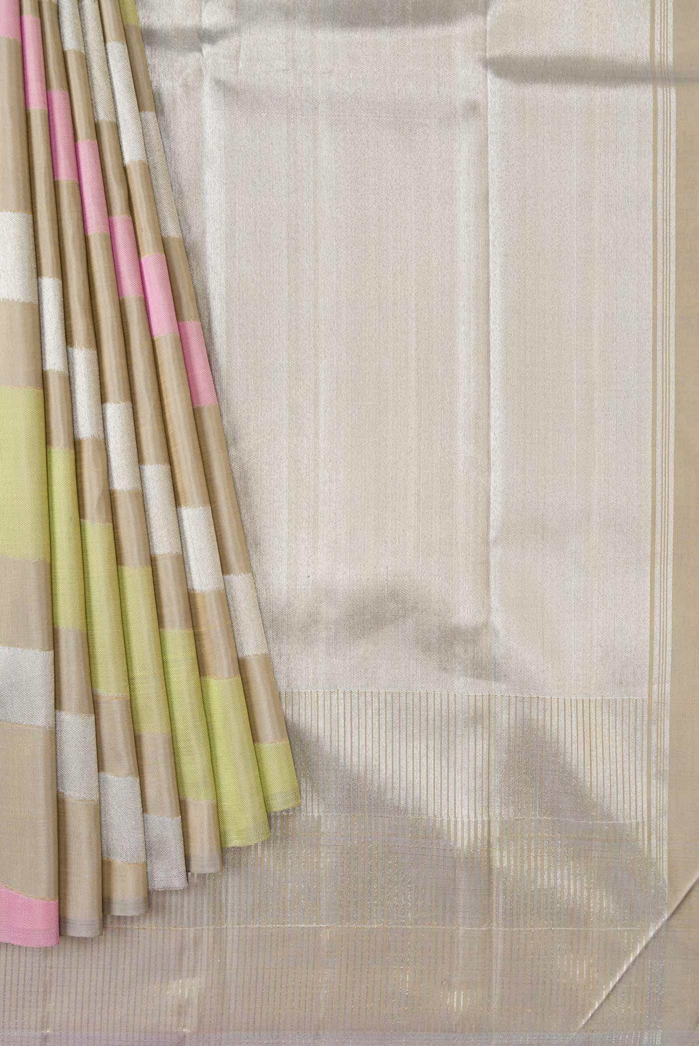 Pure Silk Pure Zari Multi Kanchipuram Saree