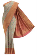 Pure Silk Pure Zari Gold and Silver Dual Tone Kanjivaram Tissue Saree