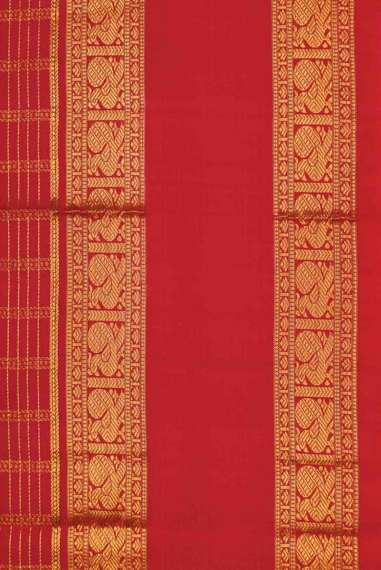 Red Dual Tone Kanchipuram Silk Saree