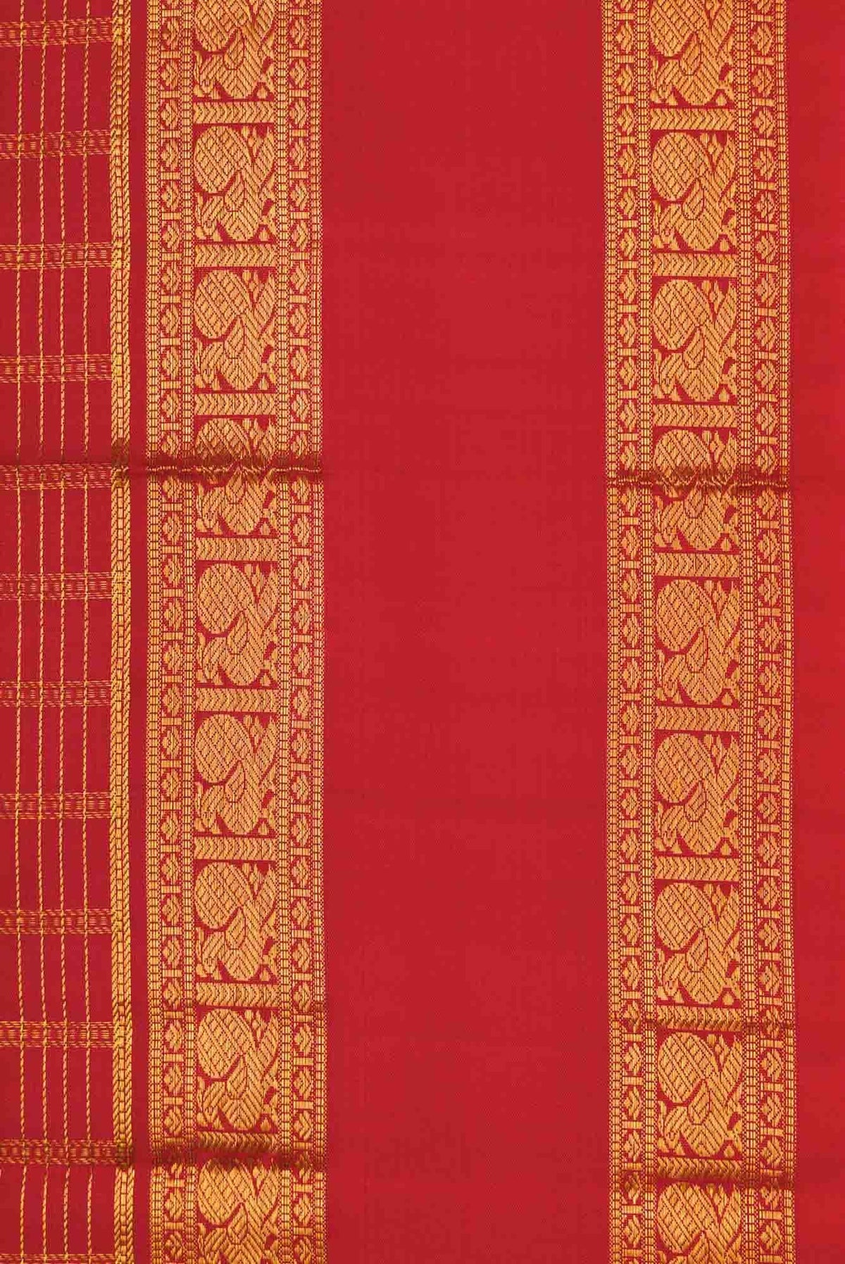 Red Dual Tone Kanjivaram Silk Saree