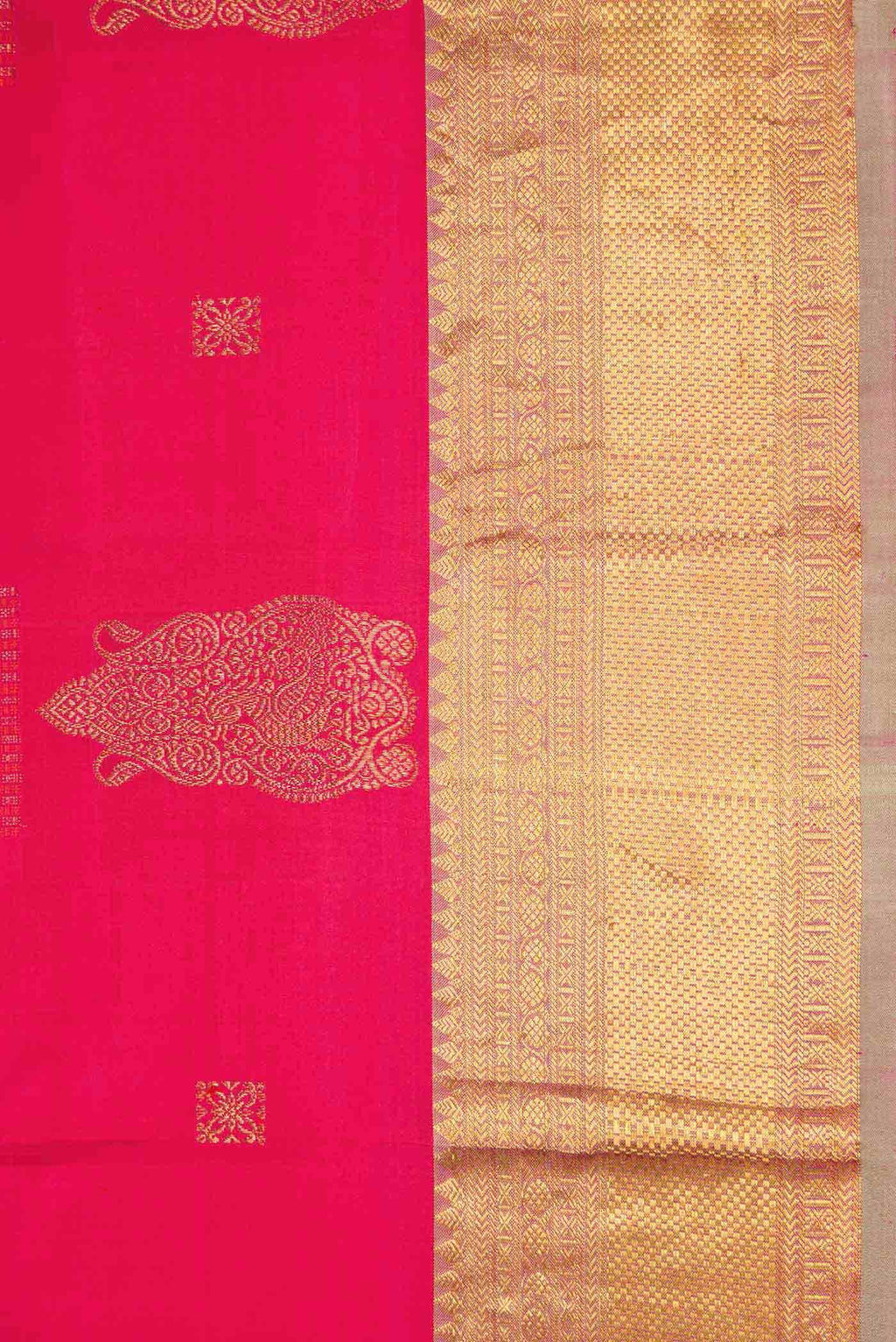 Dark Pink Dual Tone Kanchipuram Silk Saree