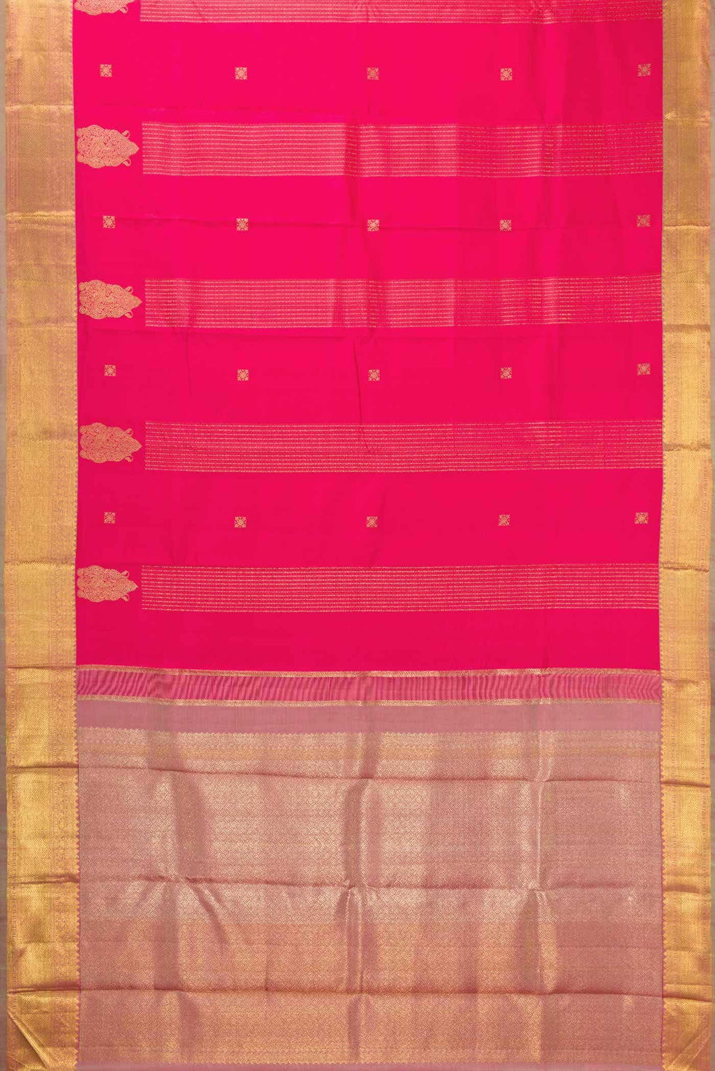 Dark Pink Dual Tone Kanchipuram Silk Saree