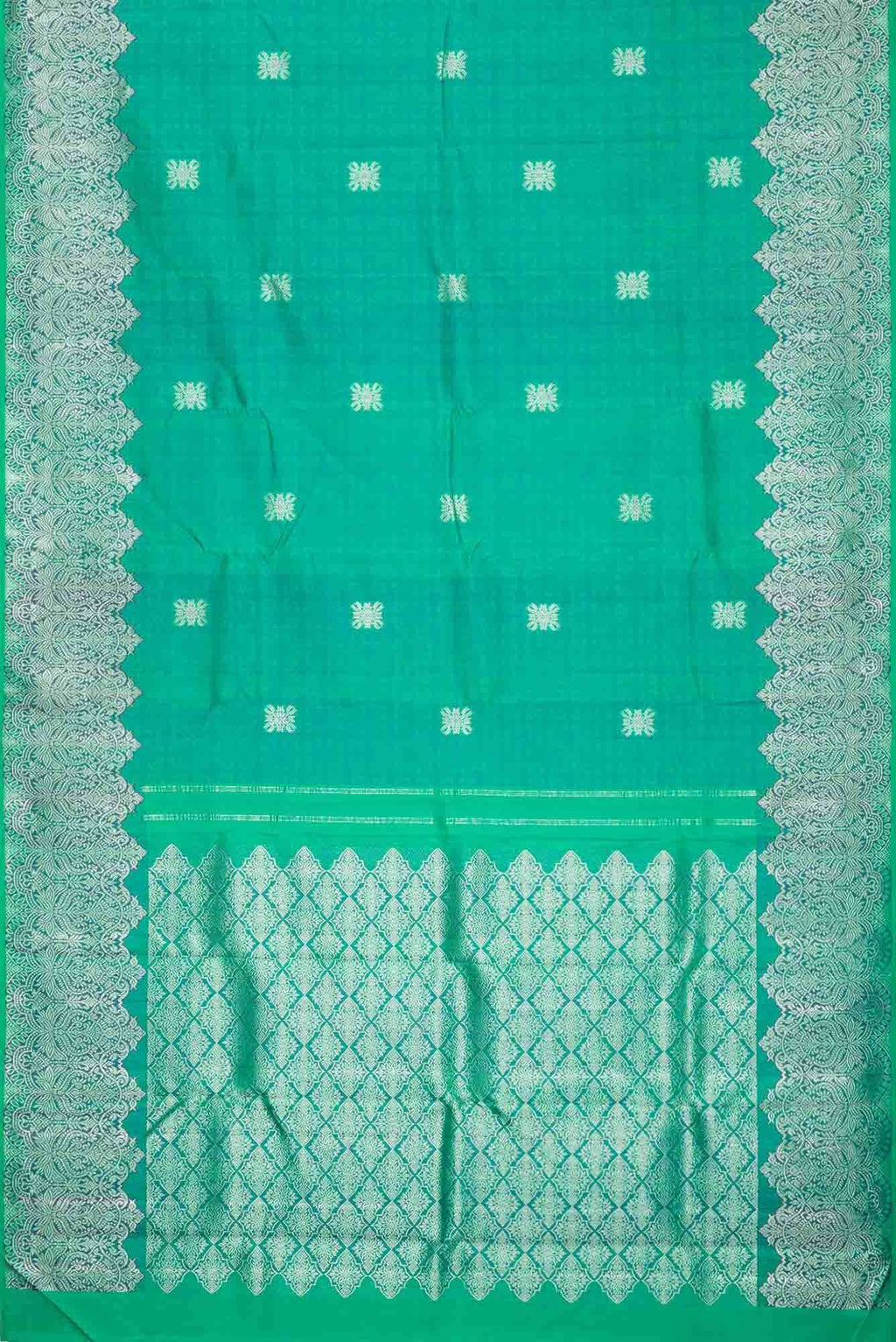 Sea Green Dual Tone Kanchipuram Silk Saree