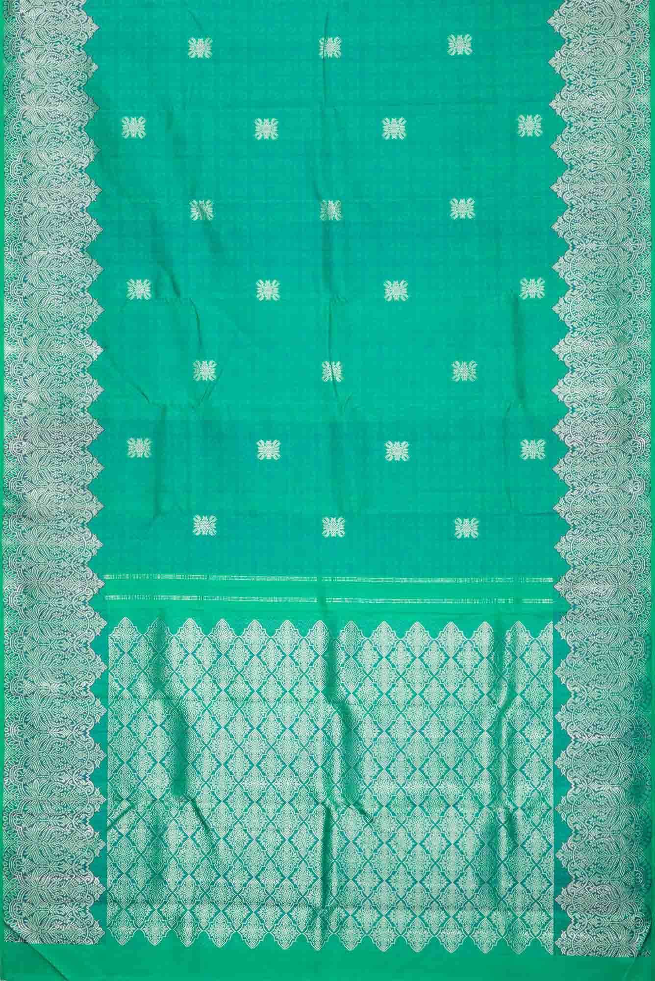 Sea Green Dual Tone Kanchipuram Silk Saree
