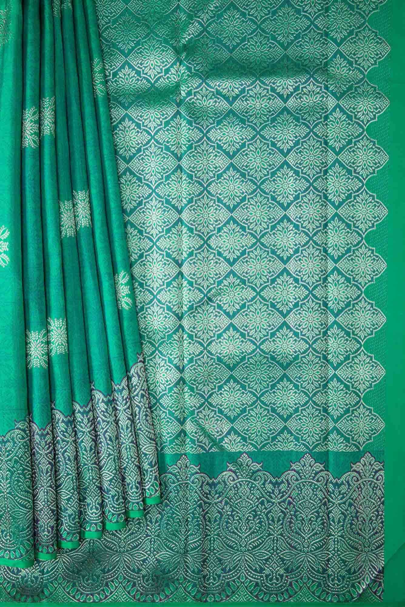 Sea Green Dual Tone Kanchipuram Silk Saree